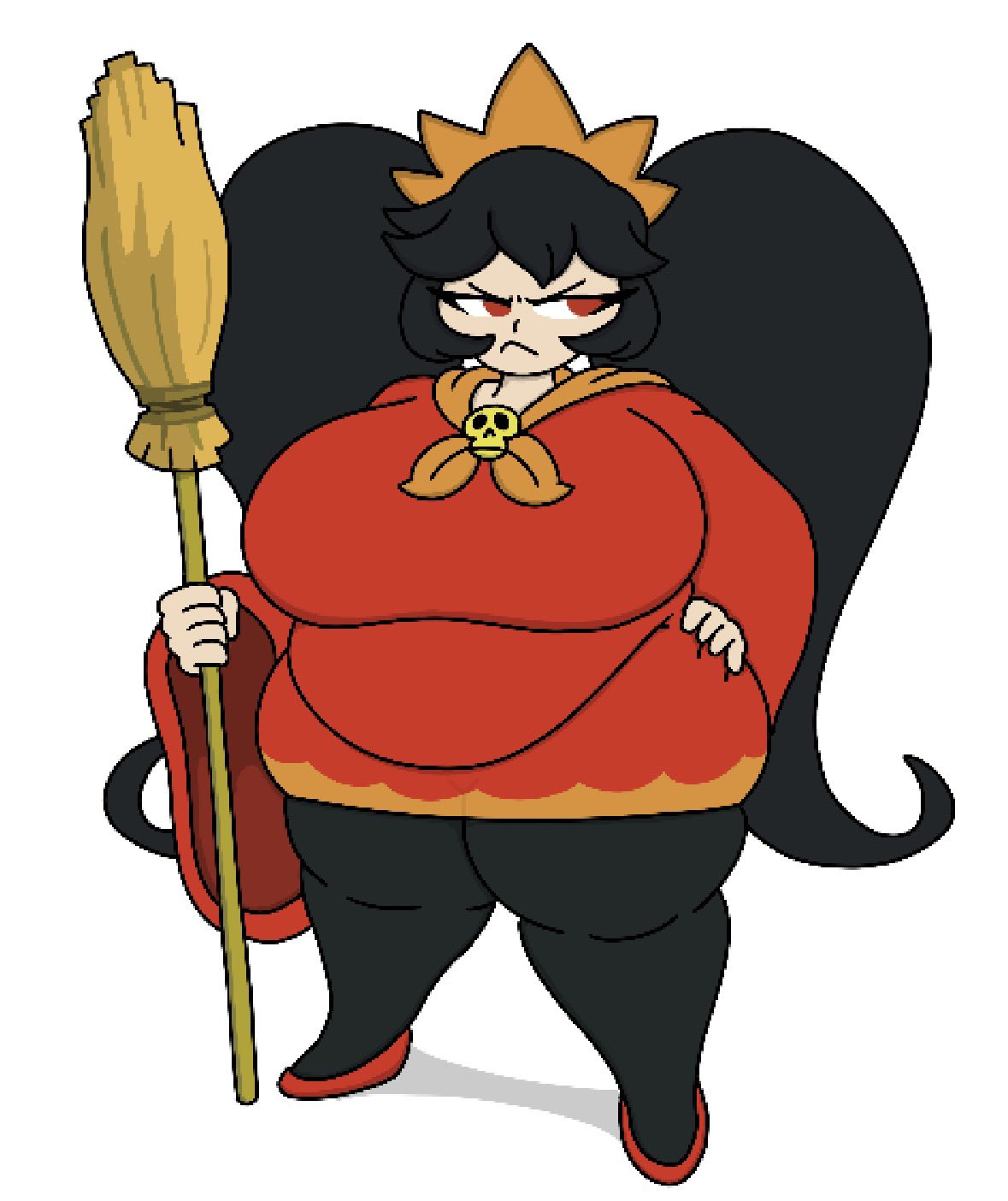 adult female, aged up, angry expression, ashley (warioware), bbw, belly, big belly, big breasts, fat, fat ass, fat belly, fat breasts, fat female, female, female focus, female only, huge belly, large belly, nintendo, theslashfive, thick thighs, thighs, warioware, warioware gold, weight gain