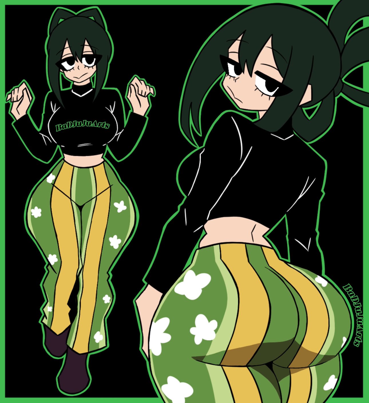 1female, 1girl, 1girls, badjujuarts, big ass, boku no hero academia, froppy, huge ass, mha, my hero academia, my hero academia (finale), post-timeskip, tsuyu asui