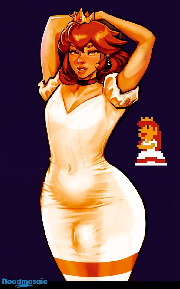 1boy, 1femboy, big thighs, bulge, bulge through clothing, bulge under clothes, cleavage, curvy, curvy body, curvy figure, curvy hips, erection under clothes, erection under clothing, femboy, femboy only, floodmosaic, hourglass figure, huge thighs, male, mario (series), massive thighs, pinup, prince apricot, princess peach, princess toadstool, rule 63, skin tight, super mario bros., thick legs, thick thighs, thighs, thunder thighs, thunderthighs, tight clothing, twink, wide hips, wide thighs