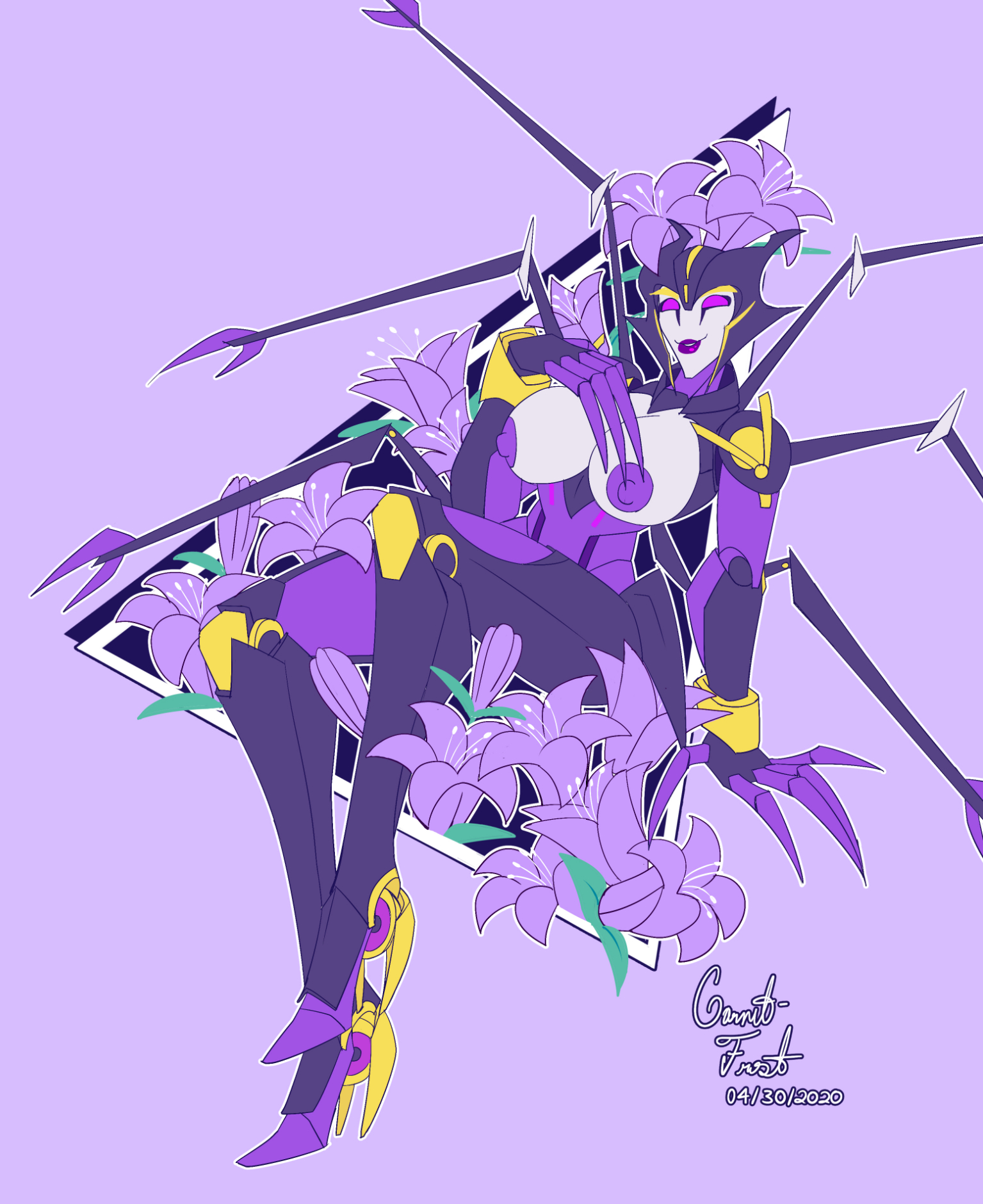 1girls, airachnid, alien, alien girl, big breasts, big nipples, breasts, cybertronian, female, garnet-frost, machine, mechanical, nipples, purple lipstick, purple nipples, robot, robot girl, solo, solo female, transformers, transformers prime