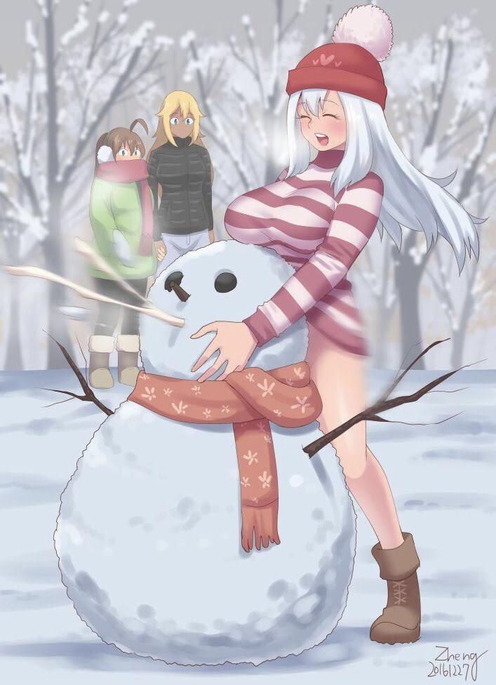 3futas brain_fuck canavalia cum female full-package_futanari futa_only futa_with_futa futanari group implied_futanari kamiya_midori opera_brest original snow snowman tagme voyeur winter winter_clothes zheng