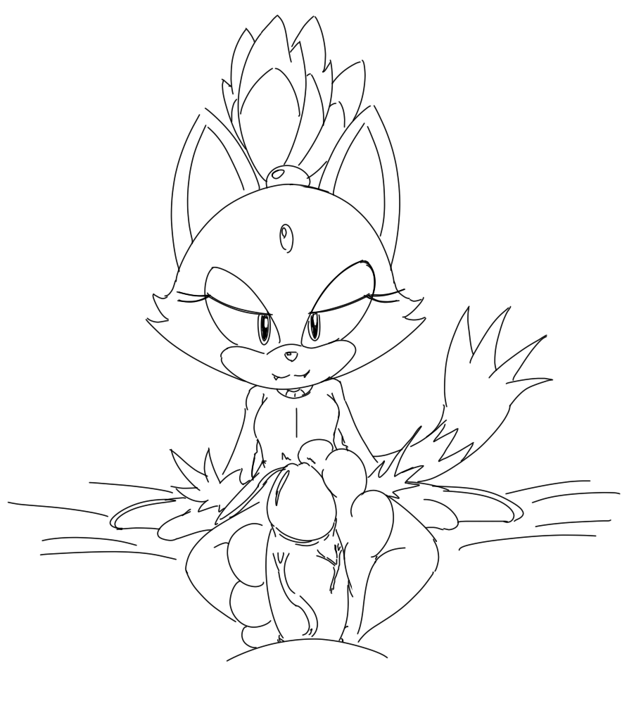 blaze_the_cat feet female foot_fetish footjob male pawjob paws sonic_(series) sonic_the_hedgehog_(series) uncolored wildswingding