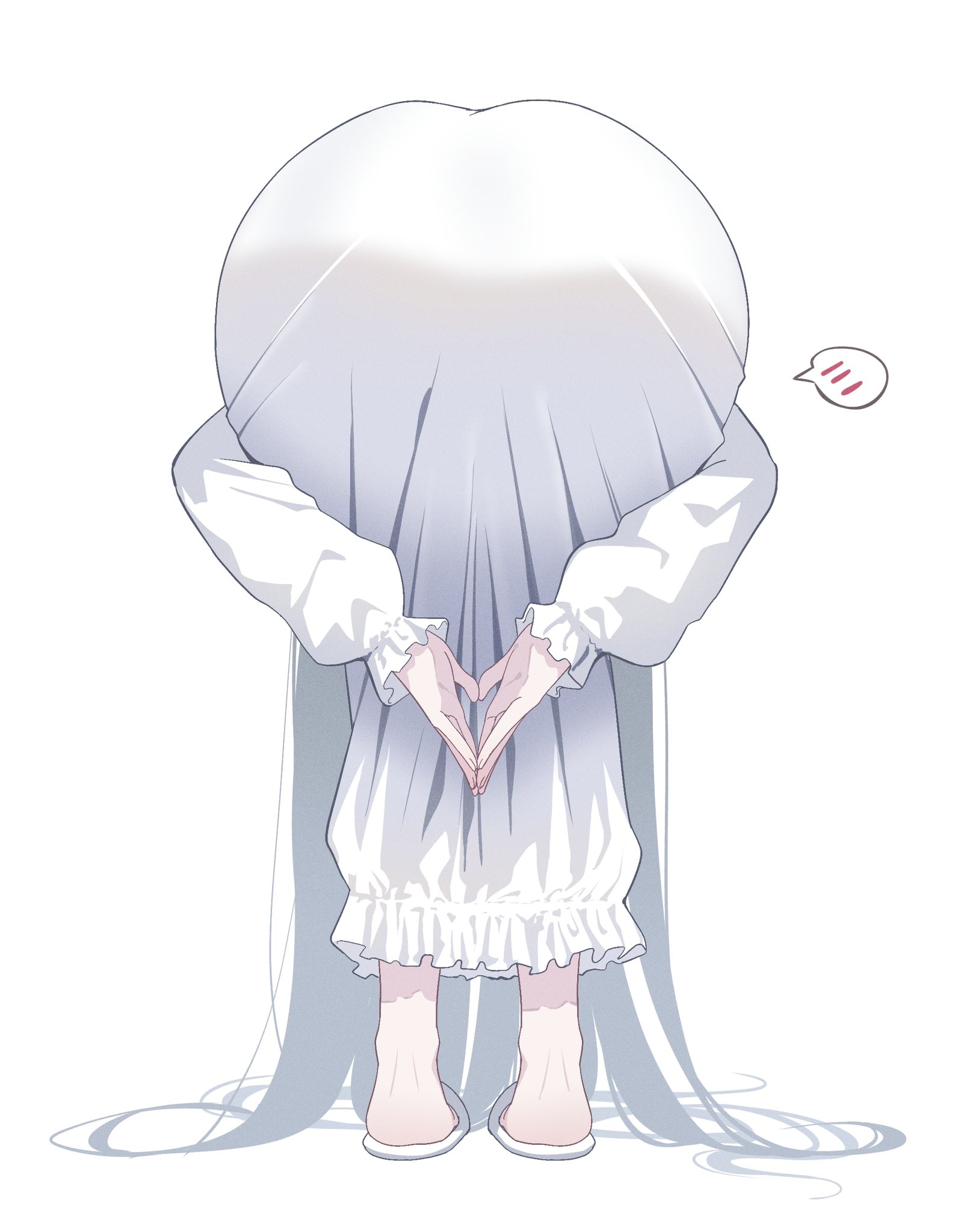 1girls, 2026, 2d, 2d (artwork), ass, ass up, back, back view, behind view, big ass, big butt, blue archive, clothed, clothing, color, colored, digital media (artwork), dress, female, female only, fully clothed, hair, hi res, huge butt, legs, light skin, light-skinned female, long hair, low-angle view, meme, millennium science school student, noa (blue archive), noa (pajamas) (blue archive), pajamas, pose, praise da booty (meme), reia 76, seminar (blue archive), simple background, solo, viewed from behind, white background, white hair
