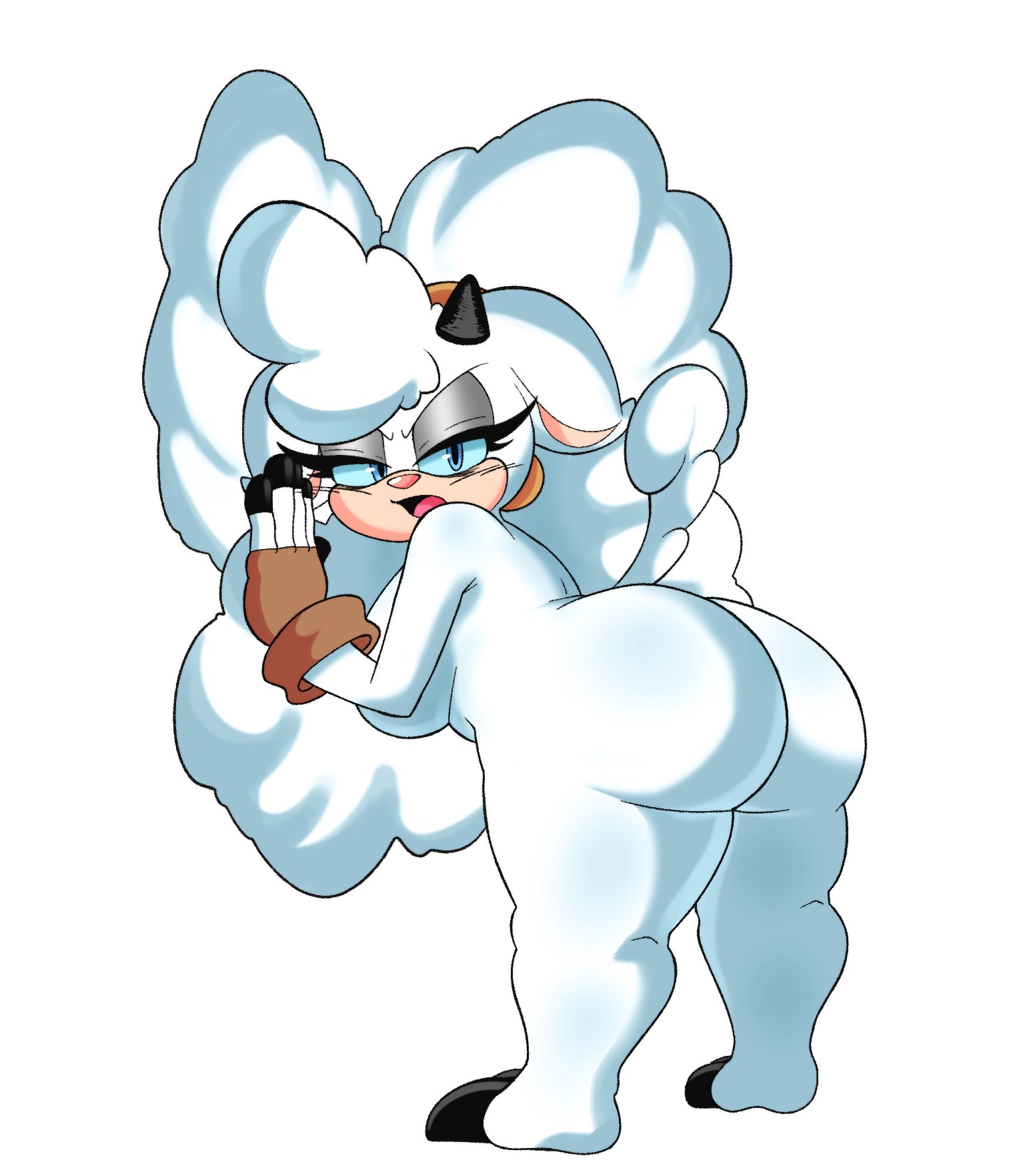 ass, ass focus, bent over, big ass, big balls, big boobies, big booty, big breasts, big titties, blue eyes, bubble ass, bubble butt, busty, croissantloner, curvy, curvy female, diadem, eyelashes, fat ass, fingerless gloves, grey eyeshadow, lanolin the sheep, lonercroissant, naked female, round ass, sega, sheep, sheep girl, sheep horns, sonic (series), sonic the hedgehog (idw), sonic the hedgehog (series), thick, thick ass, thick butt, thick hips, thick legs, wide thighs, wool, wool (fur), wool hair