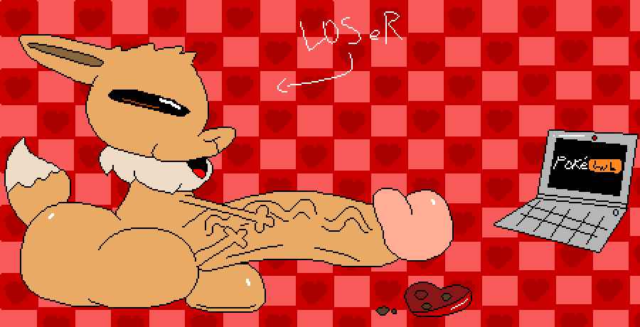 2d_animation aliasing animated ass balls big_balls big_butt big_penis brown_body computer digital_media_(artwork) directional_arrow eevee electronics feral floppy_penis generation_1_pokemon genitals gesture glans glistening glistening_balls glistening_butt glistening_genitalia glistening_glans glistening_penis hand_gesture head_tuft heart_symbol holidays huge_cock hyper hyper_genitalia hyper_penis insult laptop looking_at_porn loop male masturbation neck_tuft nintendo nxyitn open_mouth pattern_background penis pointing pointing_at_another pokemon pokemon_(species) pornhub pornography red_background simple_background sitting solo stroking_penis tail text tongue tuft valentine's_day vein veiny_penis white_text