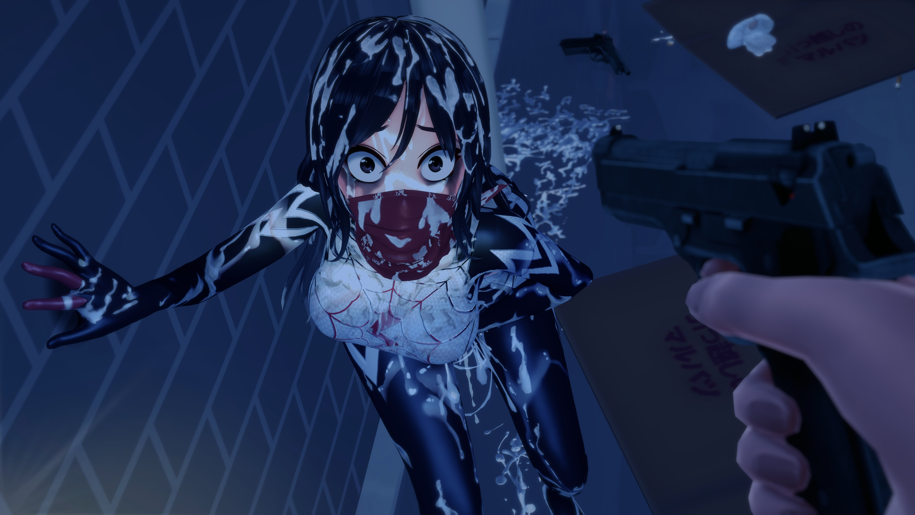 3d, after rape, alleyway, asian, asian female, ass, big ass, big breasts, black hair, bobasooba, breasts, cindy moon, covered in cum, cum, defeated villain, excessive cum, gun, heroine, imminent rape, japanese, japanese female, koikatsu, korean, korean female, large ass, large breasts, marvel, marvel comics, masked female, rape, raped female, raped superheroine, scarf, silk (marvel), spandex, spider-man (series), superhero costume, superheroine, thick thighs, thighs