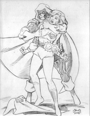 crossover dc marvel satyq straight_hair supergirl taskmaster