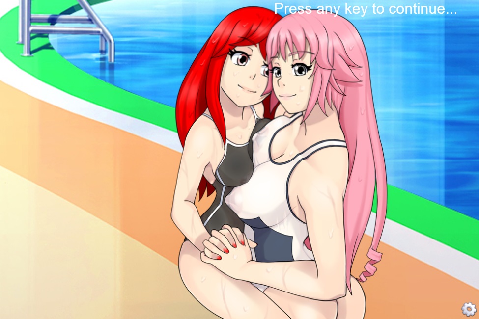 2girls ass big_breasts breast_press breast_squish breasts candy_(umichan) cuddling female female_focus female_only game_cg hand_holding happy interlocked_fingers looking_at_viewer looking_back multiple_girls pattie_(umichan) pink_hair red_hair screencap smile spiralvortexplay ttrop umichan umichan_maiko_classroom_havoc_(umch) vortex00 yuri