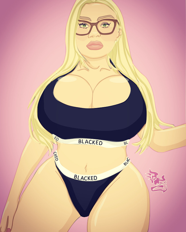 1girls, big breasts, big lips, bimbo, blacked, blacked clothing, blonde hair, breasts, cleavage, eyewear, female, female only, green eyes, hips, huge breasts, lingerie, lips, pinup girls, pose, queen of spades, rsterling, snow bunny (pinup girls), solo, solo female, spade