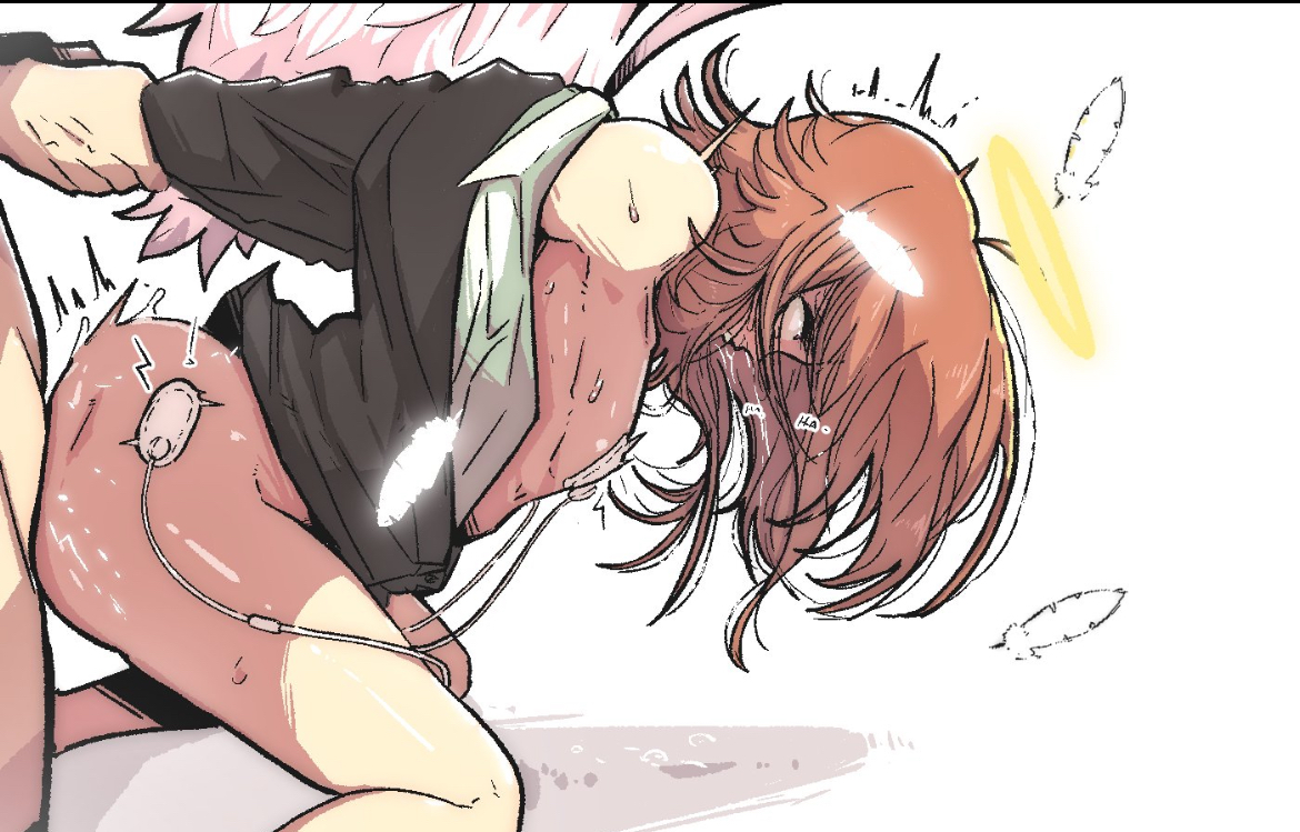2boys, anal, anal penetration, anal sex, angel, angel devil (chainsaw man), angel wings, ass, boy, chainsaw man, commission, commission art, femboy, femboy penetrated, femboysub, feminine male, fucked from behind, fucked silly, gay, gay male, gay sex, juicy thighs, long hair male, male, male/male, maledom, malesub, mark gavatino, orange hair, pounded, restrained, restrained arms, sex, sex from behind, submissive male, thighs, twink, yaoi