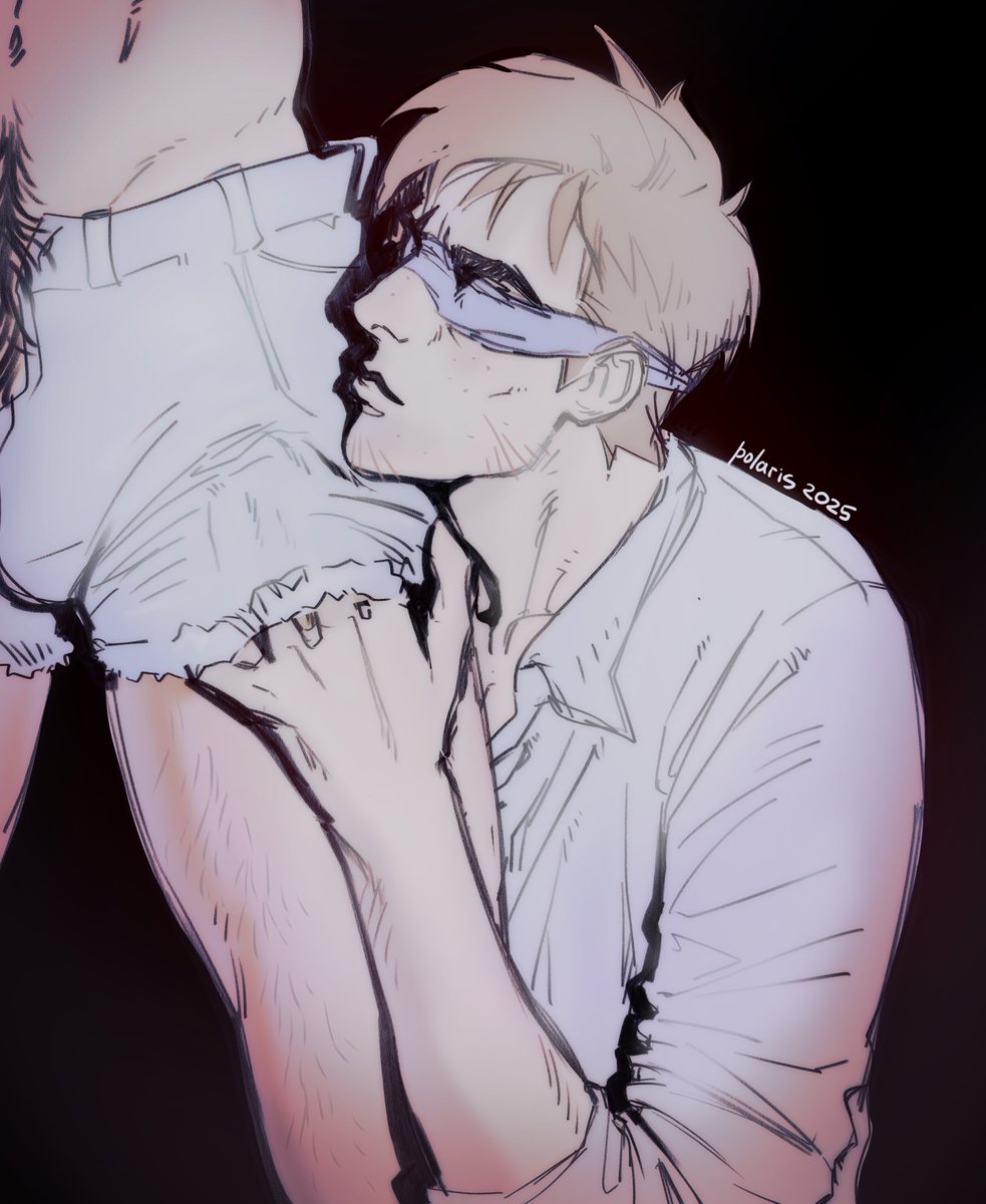 blindfold, dispatch (game), flambae, gay, male, male only, polariiiis09, robert robertson, suggestive, yaoi