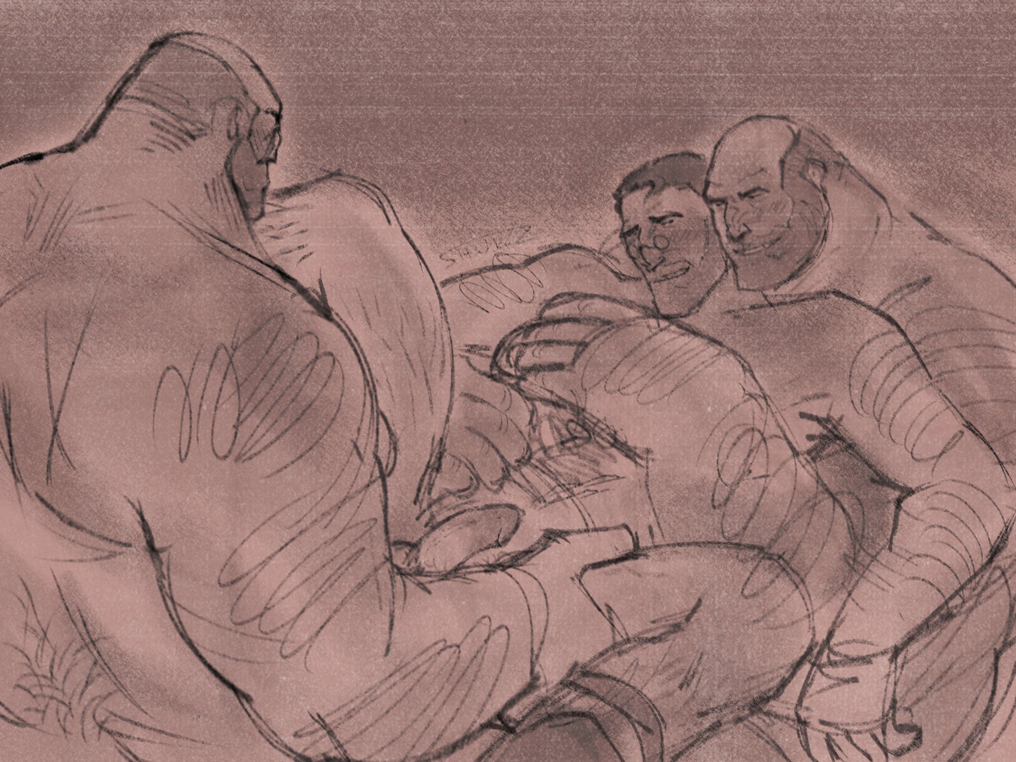 2025, 3boys, anal, anal sex, arm hair, bald, bara, bear (body type), beard, beard stubble, big hands, blush, body hair, chest hair, chubby, chubby male, clone, curvy, curvy male, duplicated character, erect while penetrated, erection, feet out of frame, gay, gay anal, gay sex, glasses, gynecomastia, happy sex, healslut, heavy (team fortress 2), holding, holding partner, inseparable, inseparable couple, leg hair, looking at another, looking at partner, lovey-dovey, lovey-dovey sex, loving couple, loving sex, male, male only, married, married male, medic (team fortress 2), medical condition, motherly, motherly figure, motherly male, muscles, muscular, older male, penis, precum, rare condition, romantic, romantic couple, romantic sex, sensitive, sensitive breasts, sensitive male, sensitive nipples, sensitive penis, sepia, shulzflipd, size difference, sock garters, socks, spread legs, team fortress 2, tender, threesome, wholesome as fuck, wholesome couple, yaoi
