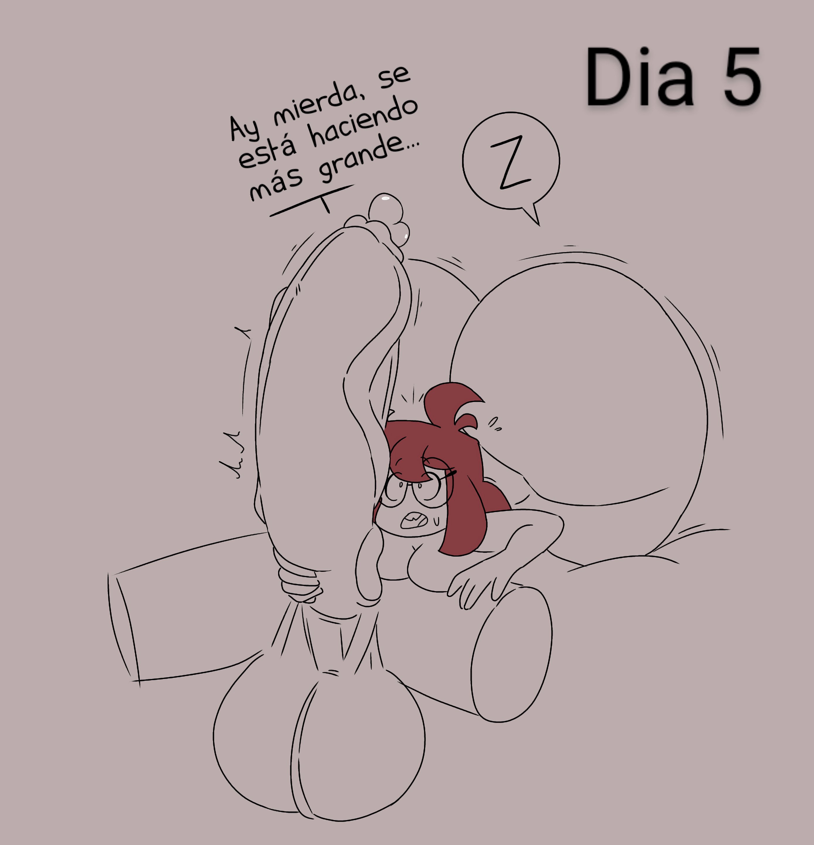 1futa, 2girls, ahoge, areolae, boss (thelittlenerdys), breasts, brown hair, buckteeth, canon couple, cock, erection, eyelashes, futanari, glasses, heart symbol, holding penis, huge cock, luna (thelittlenerdys), lying on back, lying on bed, nerd, nerdy, nerdy female, nipples, no nut november, no nut sabotage, no pants, penis, precum, precum drip, short hair, skaler2, sketch, sleeping, spanish dialogue, spanish text, text, tremble spikes, twitter user sona, veiny cock, veiny penis