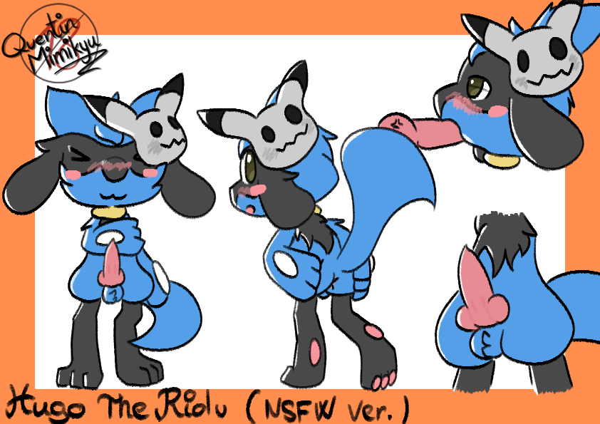 anthro furry_only hugo_the_riolu male male_only model_sheet nintendo no_humans oral pokémon_(species) pokemon quentinmimikyu riolu solo sucking video_games