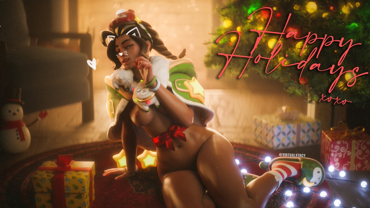 blizzard_entertainment christmas christmas_clothing christmas_lingerie dark-skinned_male functionally_nude functionally_nude_female illari_(overwatch) illari_quispe_ruiz latina nude overwatch overwatch_2 peruvian_female