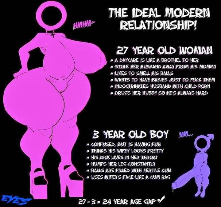 adult adult_and_child age_difference big_balls big_breasts big_breasts big_butt big_penis blue_body bubble_ass bubble_butt eyes_(artist) female female female_symbol kid lolicon minor pedophilia pink_body size_difference underage young younger_male