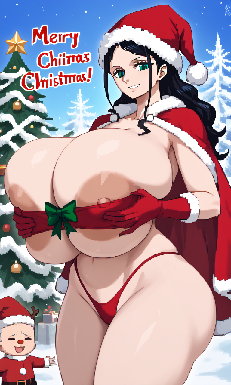 again_mr.b ai_generated christmas_outfit female male nico_robin one_piece