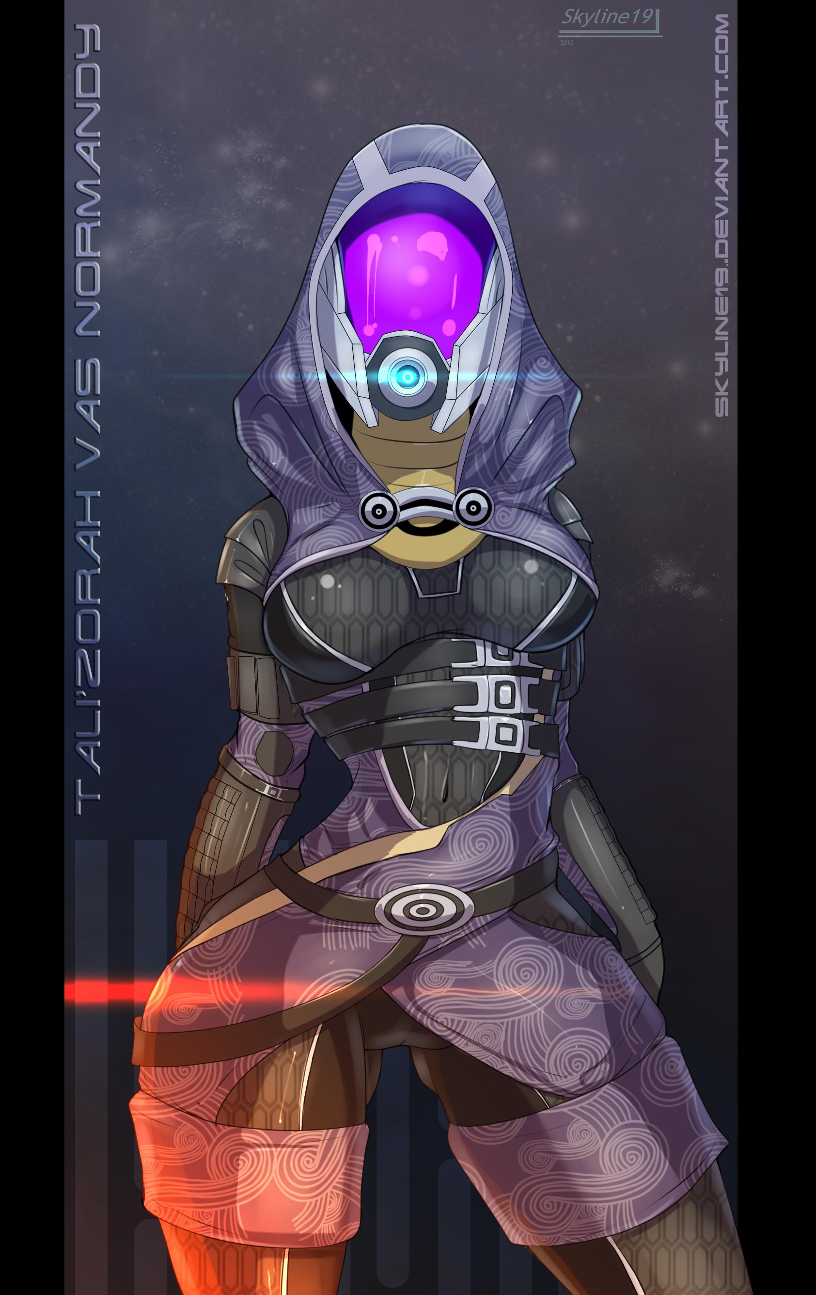alternate version available, bodysuit, breasts, cameltoe, female, helmet, hood, mask, masked female, mass effect, pinup, pussy, quarian, skintight bodysuit, skyline19, tali'zorah nar rayya, teqa, thick thighs