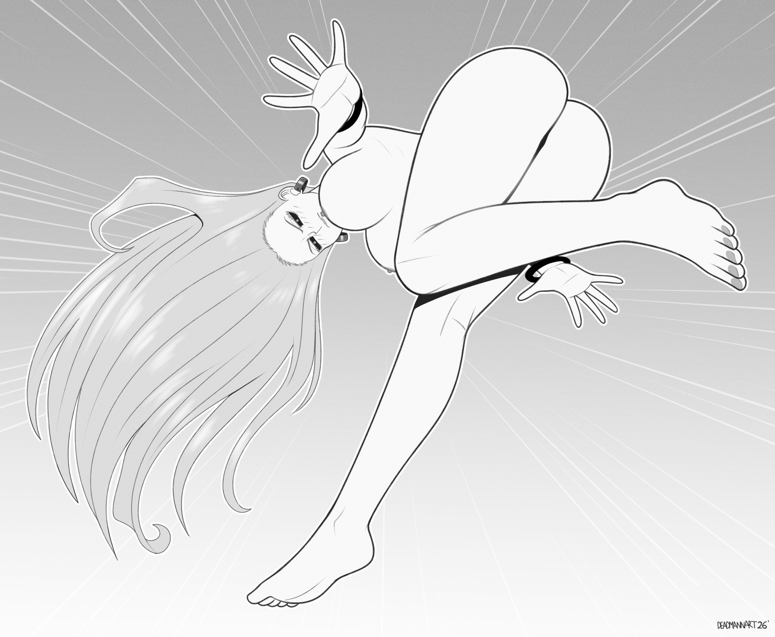 1girls, ass, barefoot, breasts, embarrassed, embarrassed nude female, enf, female, jujutsu kaisen, nude, tagme, uro takako, walkingdeadmann