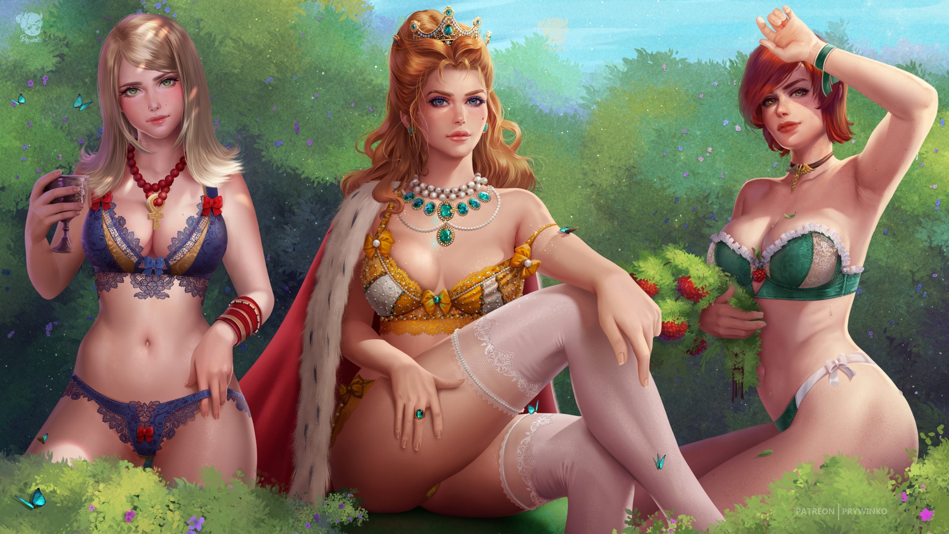 anna henrietta, cd projekt red, female, keira metz, lingerie, looking at viewer, prywinko, shani, the witcher, the witcher (series), the witcher 3: wild hunt