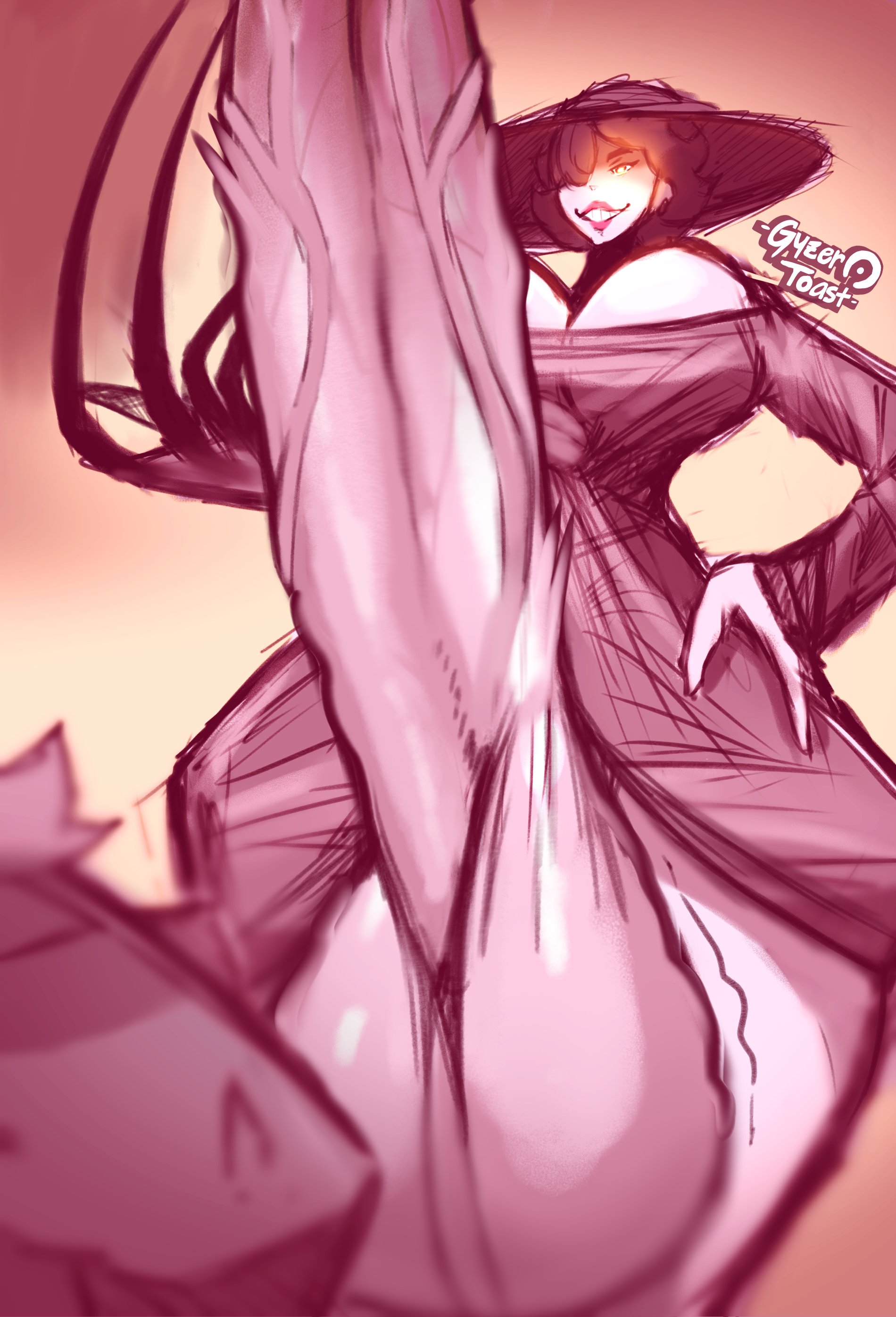 1boy, 1futa, alcina dimitrescu, balls, breasts, cleavage, clothed, clothing, dickgirl, futa focus, futanari, gyzertoast, huge breasts, hyper, hyper balls, hyper penis, intersex, male, mostly clothed, penis, resident evil, resident evil 8: village, solo focus, testicles
