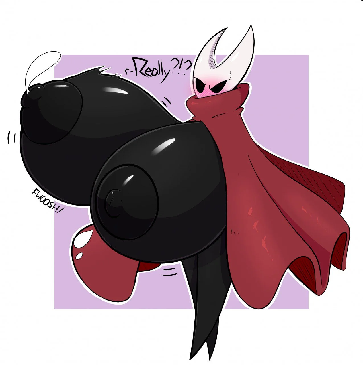 1girls, angry, anthro, anthrofied, areola, areolae, barefoot, black eyes, black nipples, black sclera, black skin, blush, blushing, bouncing breasts, breast expansion, breast growth, breast growth (enlargement), breasts, breasts bigger than head, cape, cloak, clothed, clothes, clothing, empty eyes, english text, eyelashes, female, female only, full body, hollow knight, hornet (hollow knight), humanoid, hyper, hyper breasts, insects, jiggle, lactation, mouthless, naked, nipples, no artist signature, no mouth, no pupils, no source, nub feet, nude, nude female, nudity, purple background, red cape, simple background, solo, solo female, standing, sweat, sweating, text, thegentlebro, voluptuous, white background