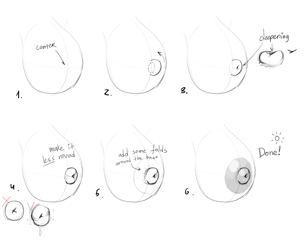 areolae, big breasts, breasts, devil hs, erect nipples, female, instructions, line art, monochrome, nipples, puffy nipples, sketch, tagme, text, tutorial, unnamed character