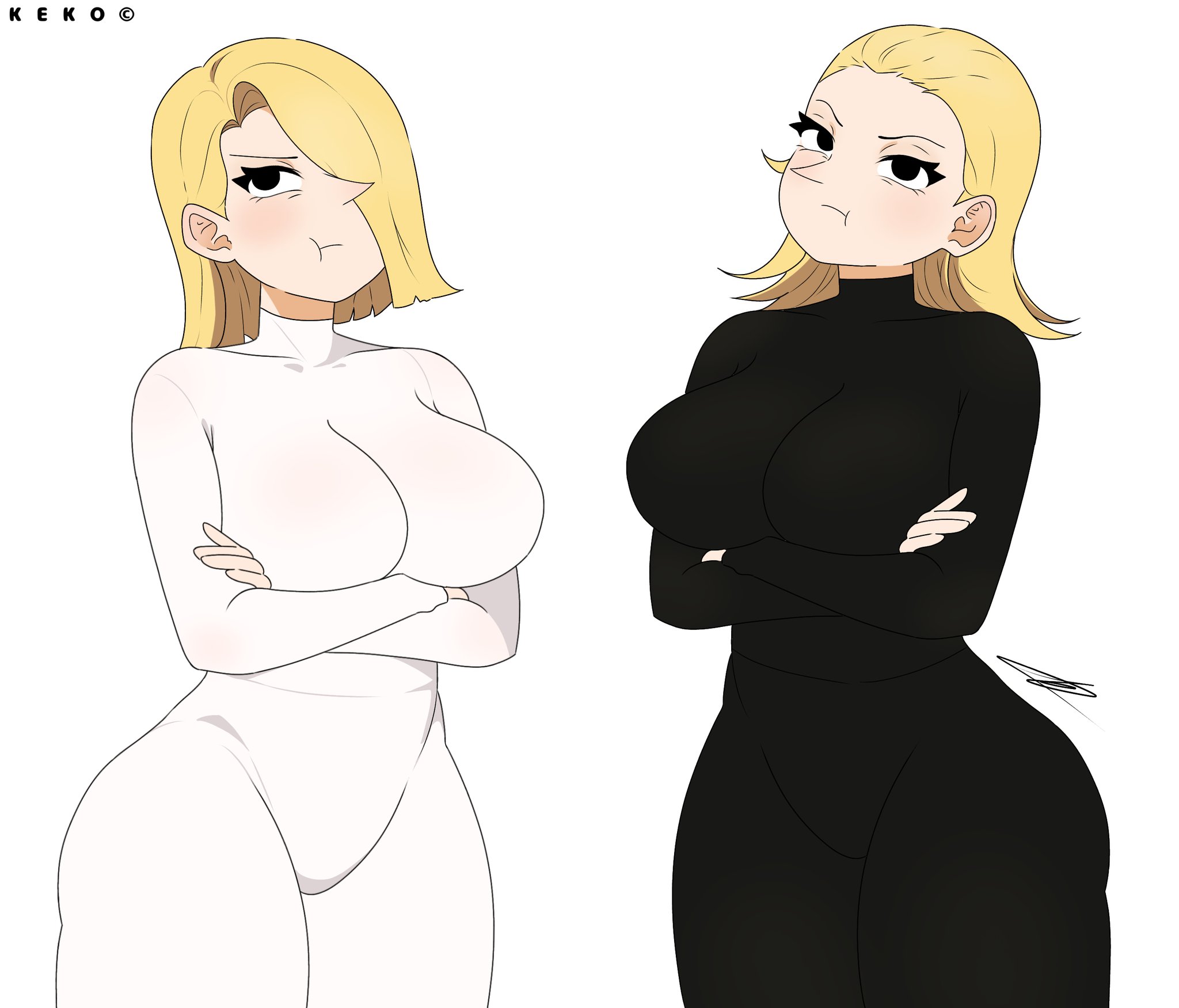 adventure time, adventure time: fionna & cake, ass, big ass, big breasts, big butt, big thighs, big titties, breasts, clothing, curvaceous, curvaceous female, curvaceous figure, curvy, curvy figure, curvy hips, female, female focus, female only, fionna and cake, keko, lemoncarbs, lemongrab, lemongrab 2, looking at viewer, short hair, yellow hair