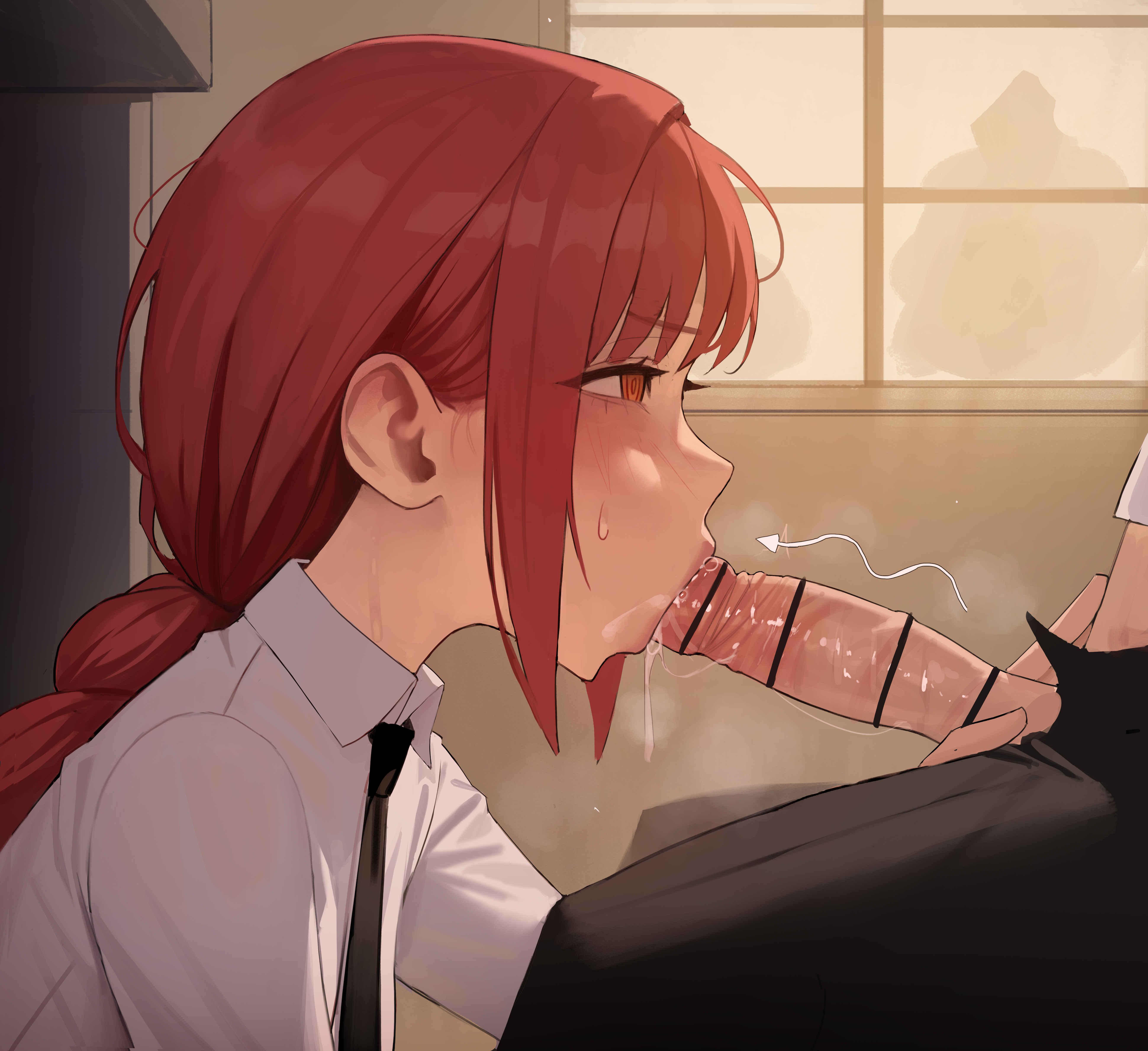 1girls, blowjob, chainsaw man, hyuk (yeayeo), makima (chainsaw man), penis, tagme
