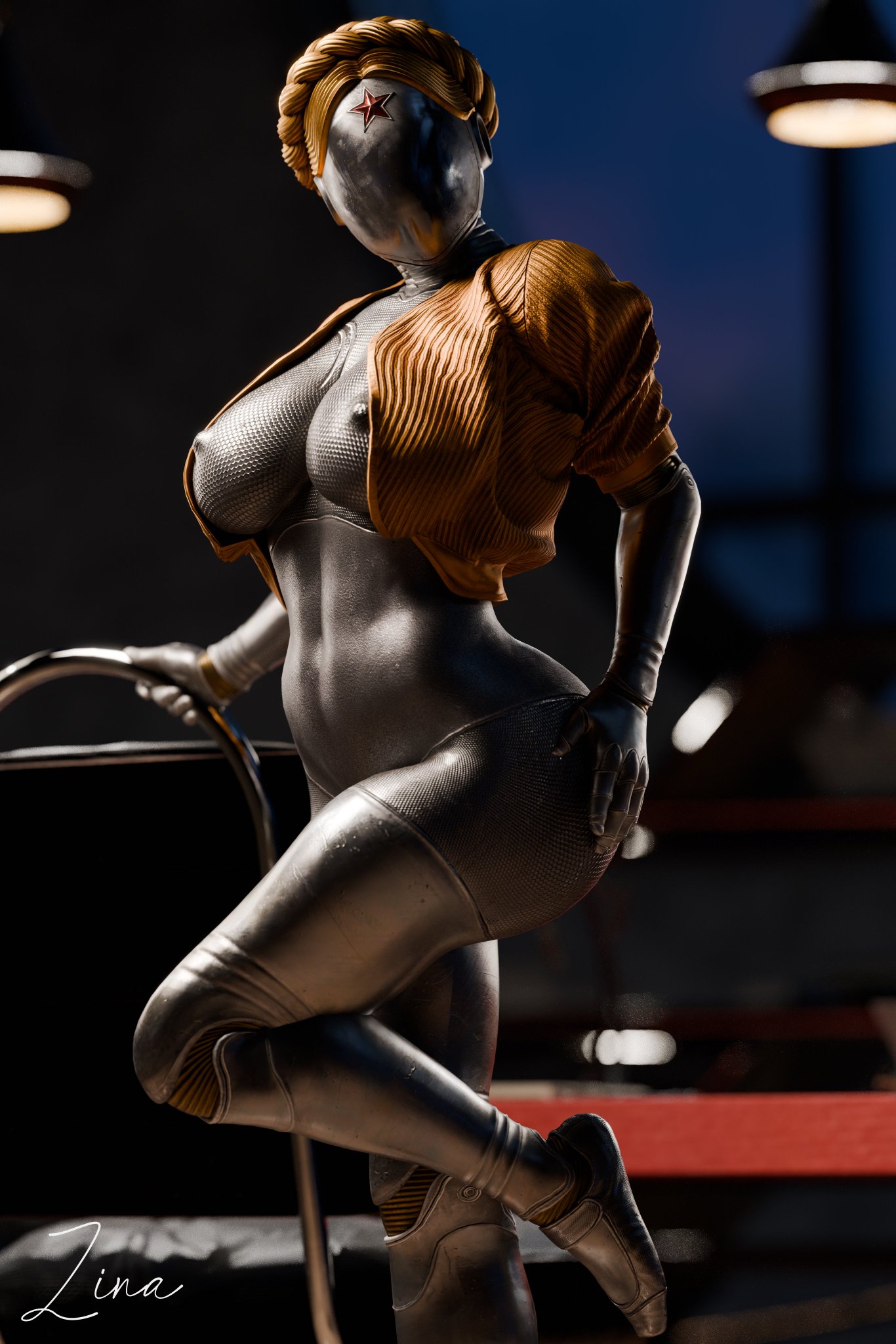 1girls, 3d, android, ass, atomic heart, ballerina, big breasts, big thighs, blonde hair, breasts, crown braid, curvaceous, curvy, curvy figure, cyborg, cyborg girl, ekaterina nechayeva, female, focus entertainment, gynoid, hips, hourglass figure, huge ass, huge breasts, large breasts, left (atomic heart), legs, mature, mature female, metallic body, mundfish, russian, russian female, the twins (atomic heart), thick, thick hips, thick legs, thick thighs, thighs, voluptuous, voluptuous female, waist, wide hips, zina (artist)