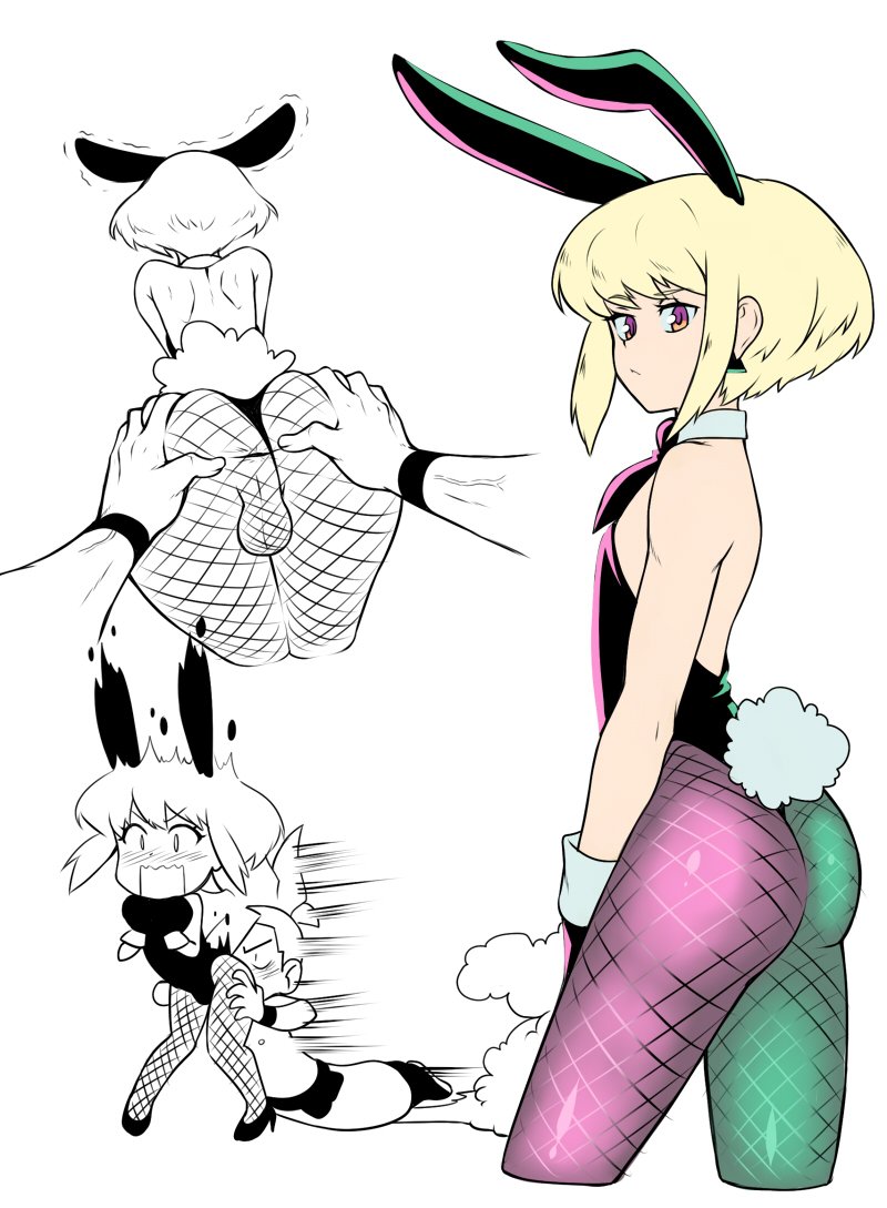 2boys, androgynous, ass, ass focus, ass spread, bob cut, bunny boy, bunny ears, bunny tail, bunnysuit, cherrypicmilk, crossdressing, eating ass, femboy, femboy focus, galo thymos, gay, gay sex, lio fotia, petite, petite body, petite male, playboy bunny, pov, promare, rimjob, rimming, short hair, slim, slim male, slim waist, solo focus, spread ass, twink, yaoi