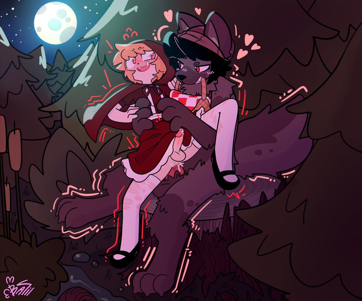 2boys, 2d, anal, anthro, anthro on human, cute, drawz artz, furry, gay, gay male, human, red riding hood, sex, yaoi