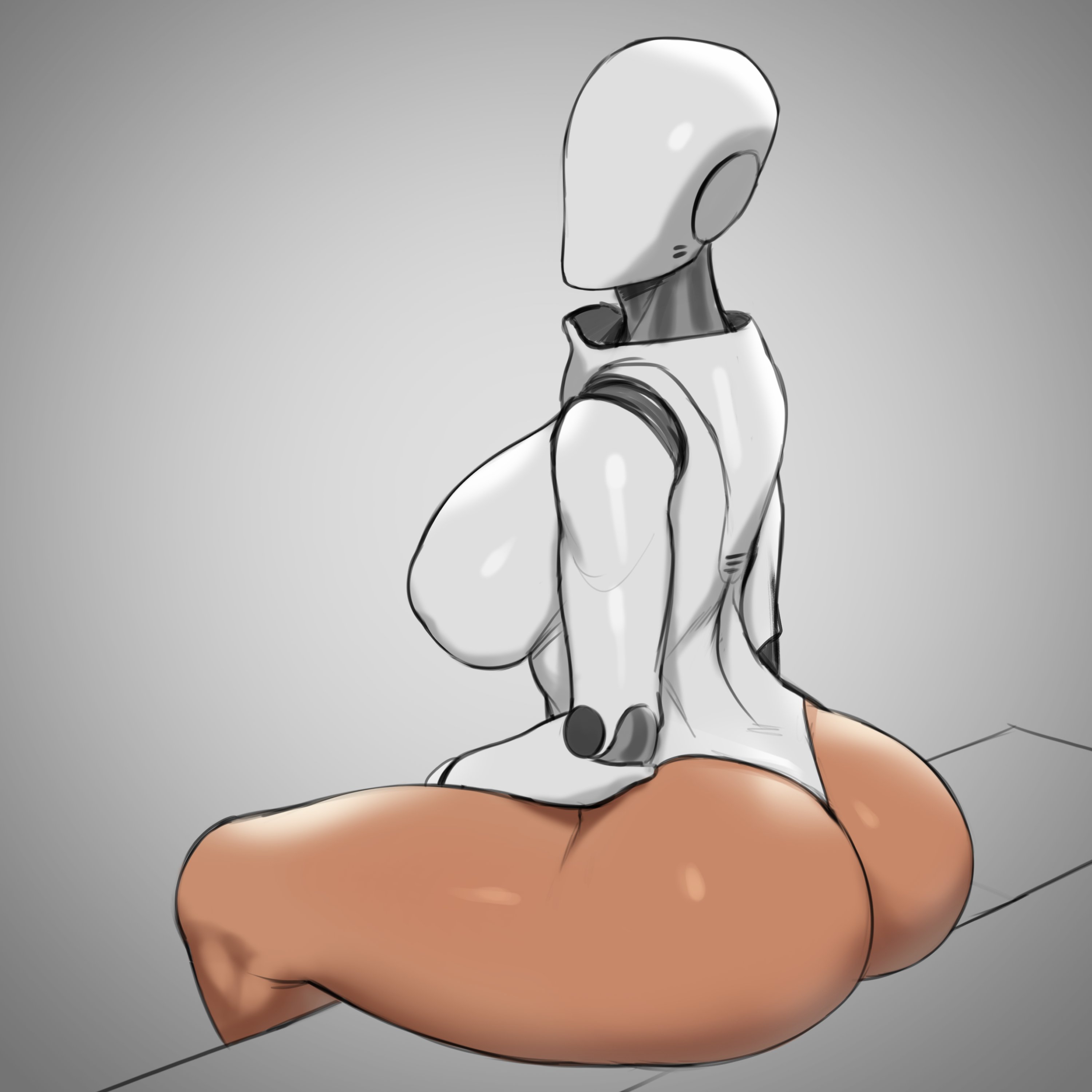 1girls, ass, big ass, big breasts, breasts, dark skin, dark-skinned female, female, female only, haydee, haydee (game), large breasts, looking back, popogori, robot, robot girl