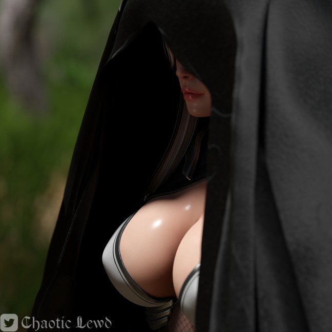 3d chaotic_lewd dark_elf dark_elf_blader elf female female female_only female_protagonist self_upload skimpy_armor watermark white_hair