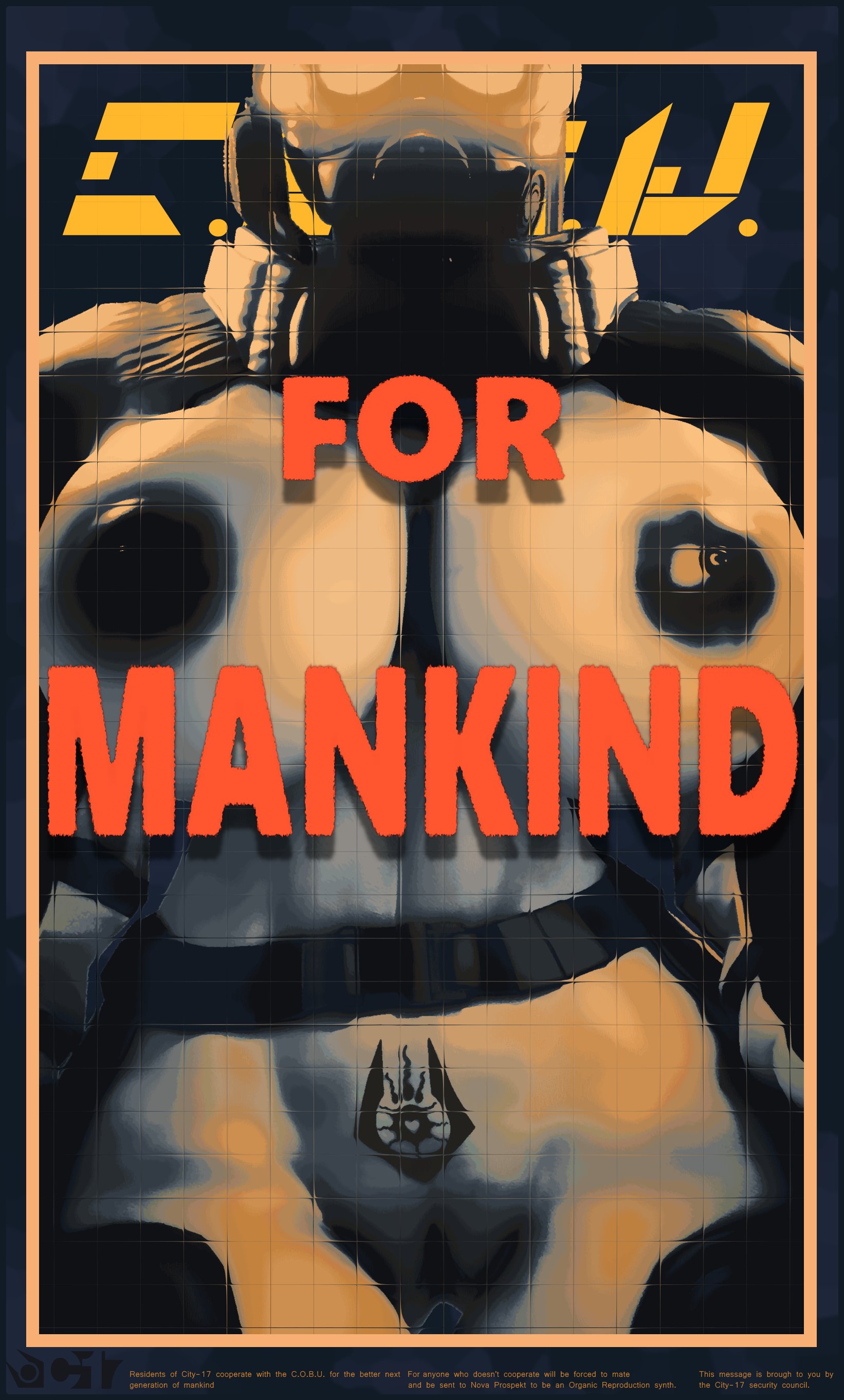 1girls, 3d, armor, big breasts, breasts, combine (half-life series), combine soldier (half-life series), combine tattoo, english text, female, female only, half-life (series), half-life 2, half-life: alyx, ovum, ovum with heart, poster, propaganda, propaganda poster, pubic tattoo, pussy, stomach, tattoo, text, thick thighs, thighs, vagina, vanilla1145, womb tattoo