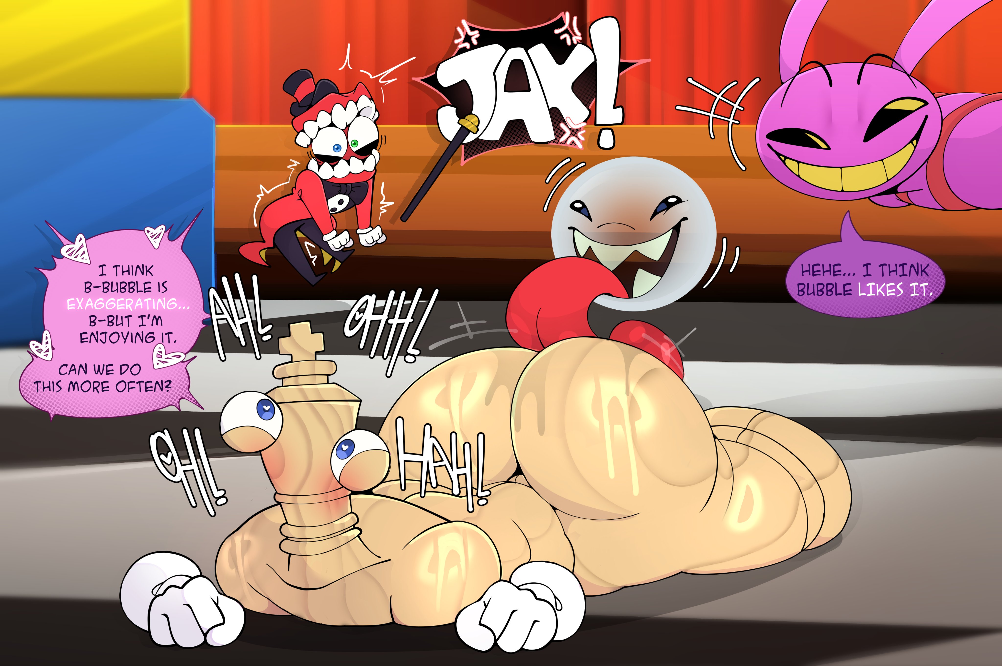 alternate version at source, alternate version available, big ass, big ass (male), big butt, bubble (the amazing digital circus), huge ass, huge butt, jax (tadc), jax (the amazing digital circus), kinger (the amazing digital circus), licking ass, licking butt, mr smilingdevil, naked, sketch, the amazing digital circus