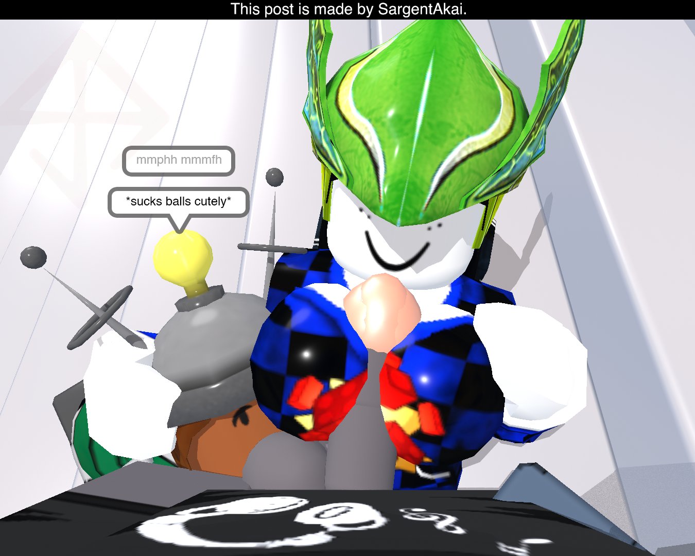 1boy, 1zoneb18, 2026, 2girls, 3d, artist name, ass, ball sucking, balls, black eyes, black hair, black shirt, black sleeves, black-haired female, blue hoodie, blue pants, brown hair, brown skin, brown-haired female, brown-skinned female, chat bubble, checkered clothing, checkered hoodie, clothed female, clothed male, clothed paizuri, dialogue, english text, female, freckles, freckles on face, green helmet, green vest, grey clothing, grey hat, grey skin, grey-skinned male, hand on another's head, hand on breast, hand on head, hand on own breast, hat, helmet, heyits aaron, hoodie, livvyburger555, long hair, long sleeves, looking at viewer, male, male pov, male/female/female, mmf threesome, outdoor sex, outdoors, paizuri, penis, penis out, pov, retro artstyle, roblox, roblox avatar, robloxian, sargentakai, shirt, short sleeves, sleeves, smile, standing, straight, style emulation, style imitation, style parody, sucking balls, t-shirt, text, threesome, white skin, white-skinned female