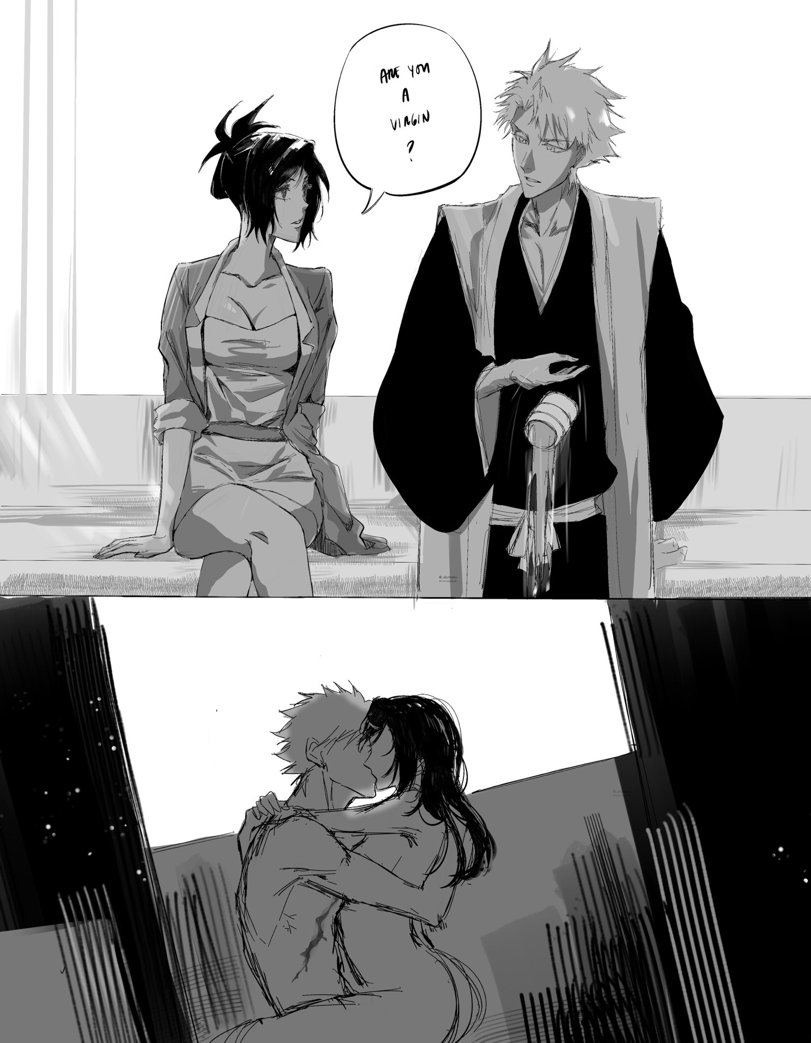 aged up, are you a virgin? (meme), bleach, comic, karin kurosaki, kurosaki karin, meme, parody, sex, straddling, tagme, tokyo ghoul, toshiro hitsugaya