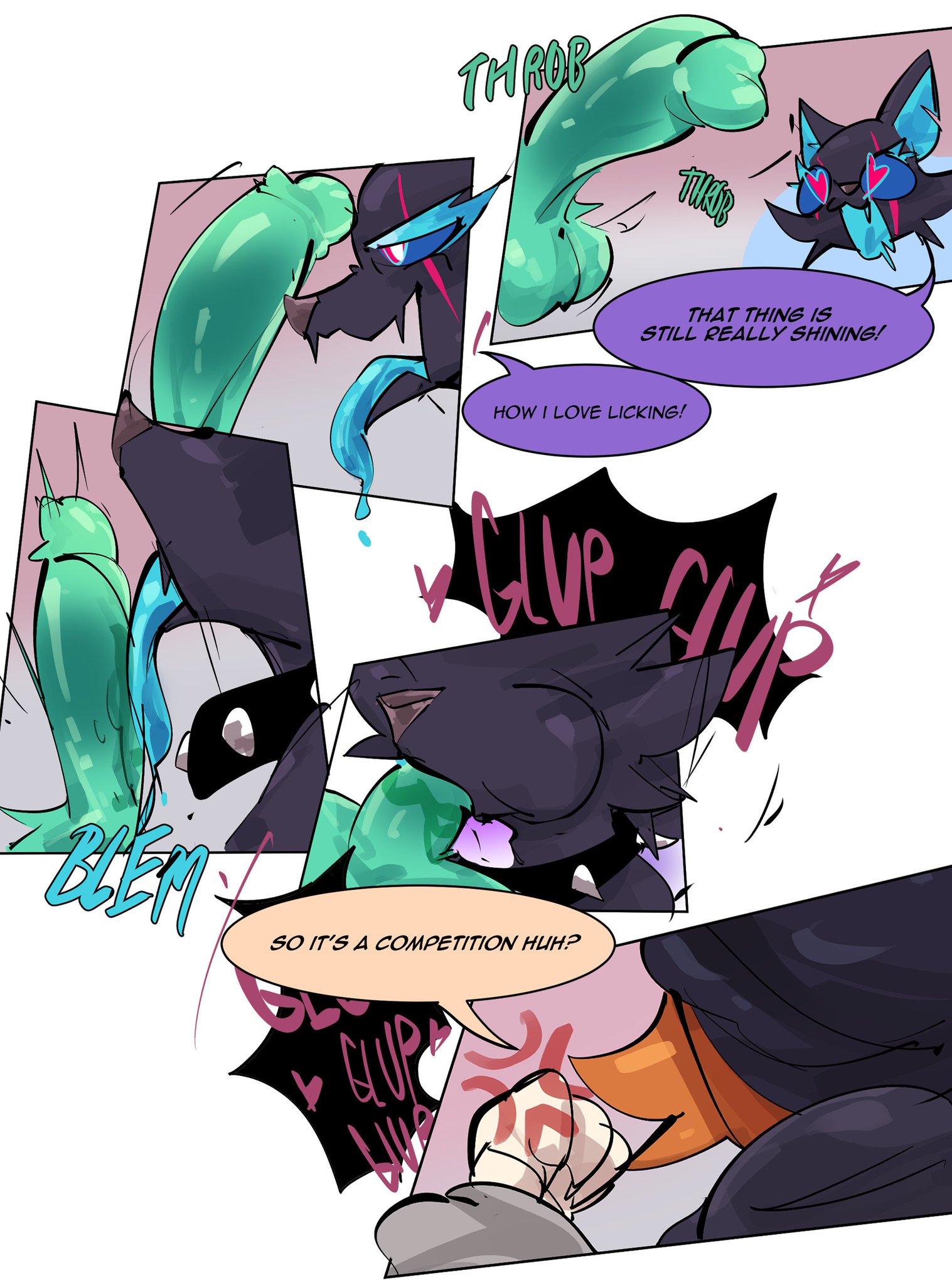 2d, cerberus (fortnite), comic, comic page, fortnite, meow skulls (fortnite), penis, pussy, sirkerner, tagme, text