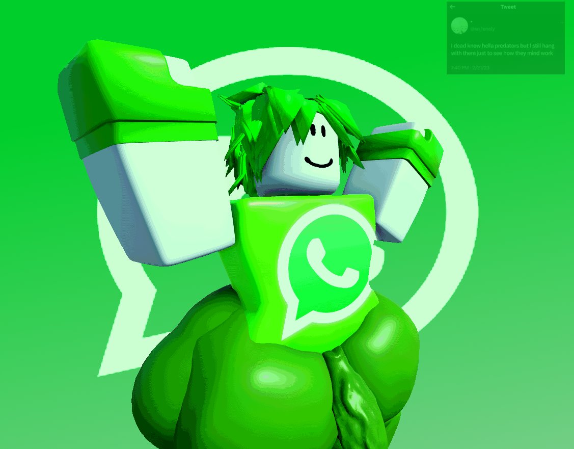 1boy, 3d, arms up, ass, baronaces, big ass, big penis, fingerless gloves, forsaken (roblox), gloves, green clothing, green hair, male, male only, meme, meme in the background, penis, roblox, roblox game, robloxian, short hair, sleeveless, smile, solo, thick thighs, thighs, twink, two time, veiny penis, what, whatsapp
