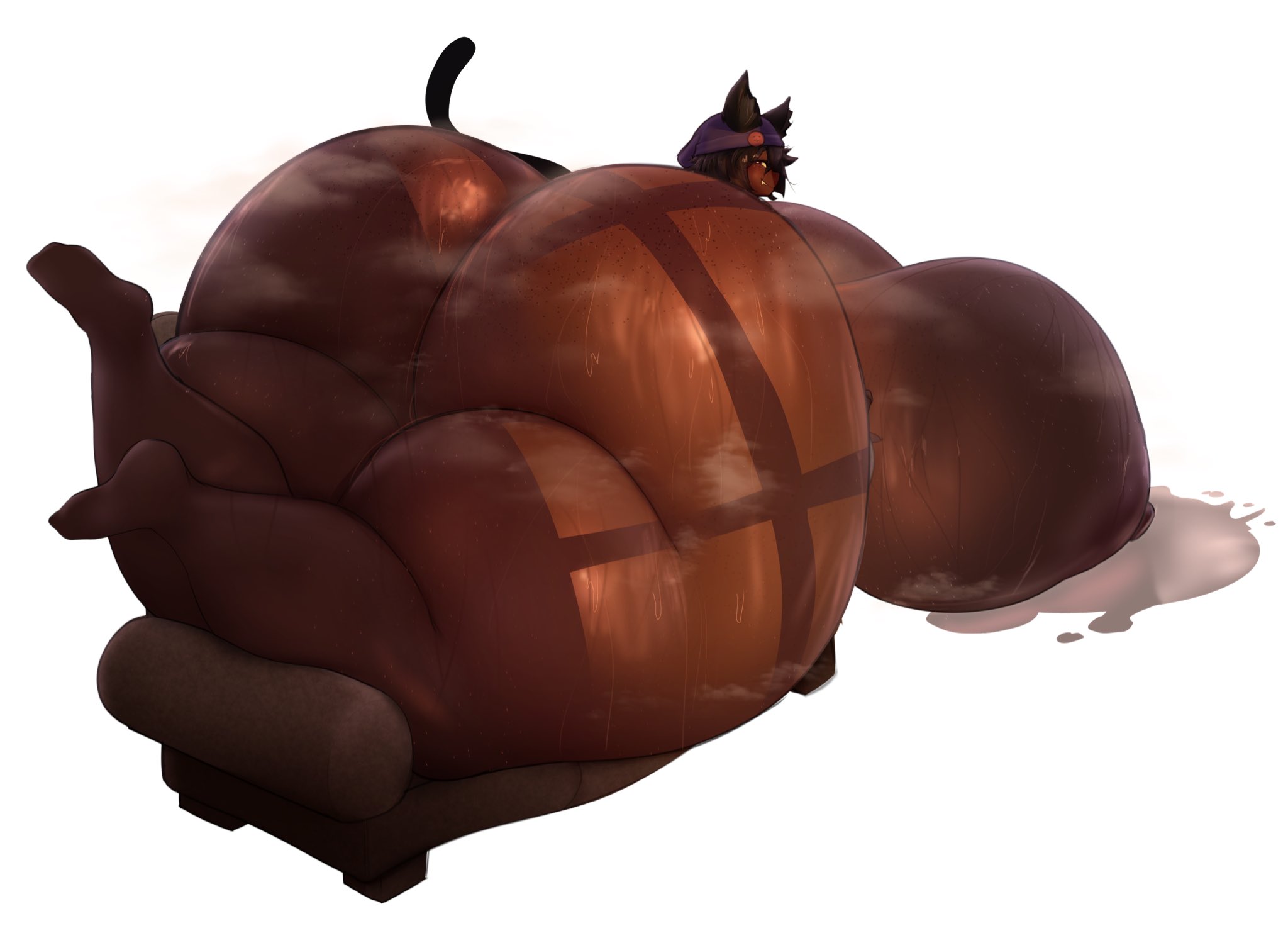 1girls, ass, ass expansion, ass focus, ass growth, before and after, blush, breast expansion, breast growth, breasts bigger than head, breasts bigger than torso, cat ears, cat tail, catgirl, drawncraft, enlargement, expansion, giantess, gigantic ass, gigantic breasts, gigantic butt, gigantic nipples, gigantic thighs, growth, growth sequence, hyper, hyper ass, hyper breasts, hyper butt, hyper thighs, lactating, lactating nipples, lactation, laying down, laying on stomach, looking at viewer, looking back, looking back at viewer, massive ass, massive breasts, massive butt, massive thighs, no bra, nude, sweaty ass, sweaty body, sweaty breasts, thigh expansion, wide hips