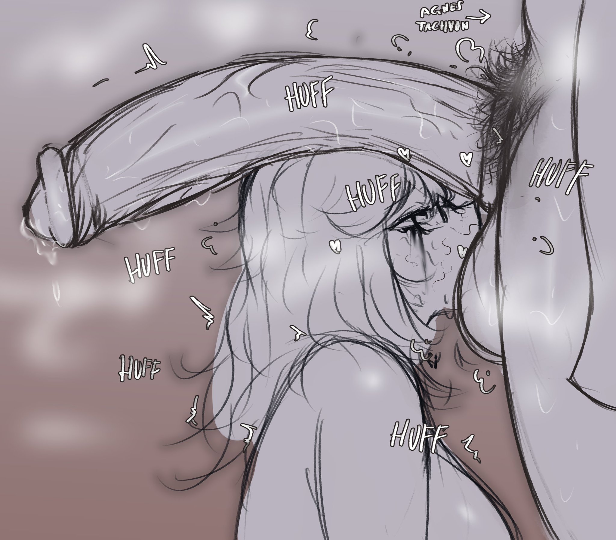 agnes tachyon (umamusume), keikonsfw, penis, penis awe, sniffing, sniffing penis, umamusume