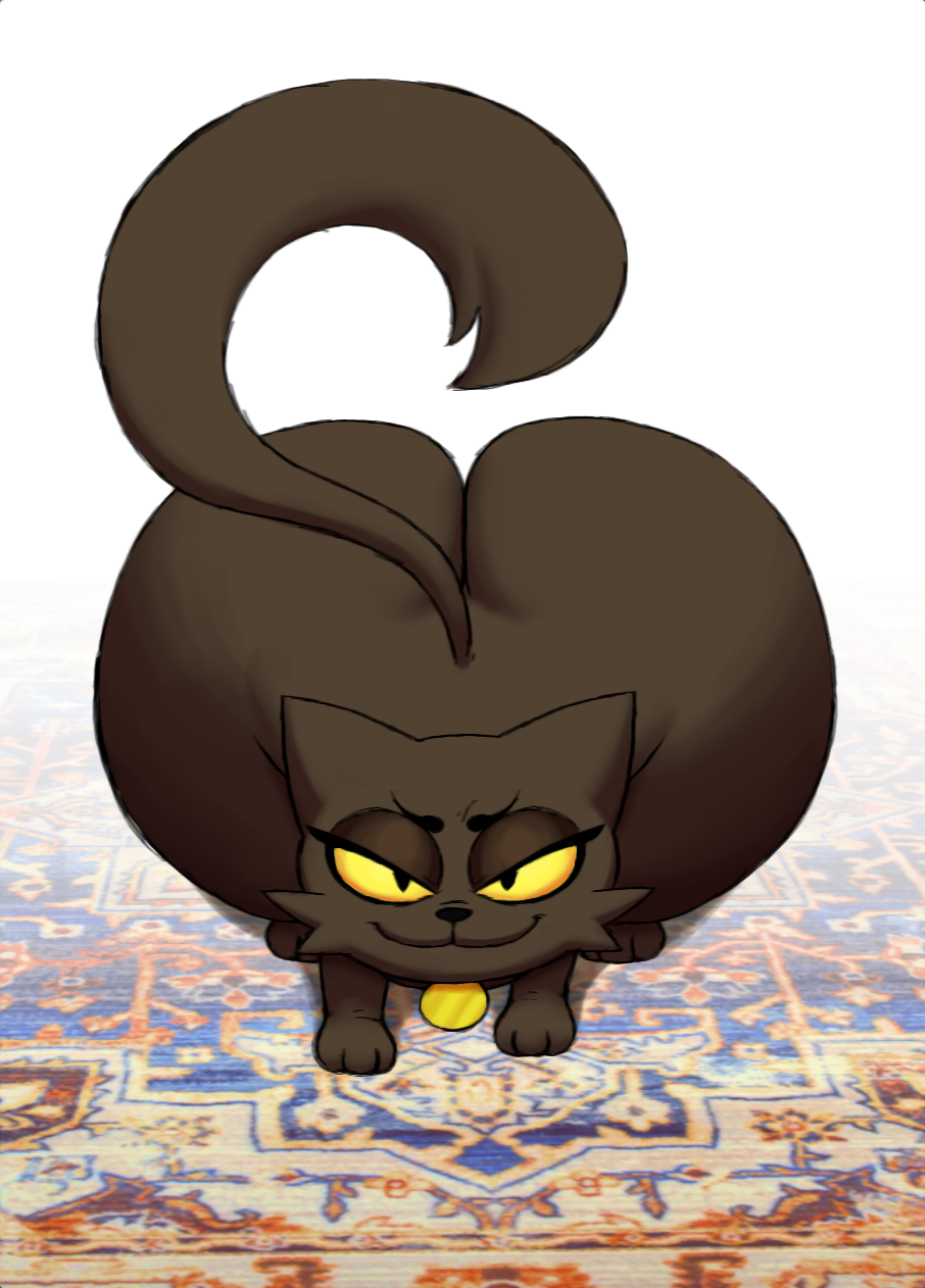 2021 ass big_ass big_butt black_nose brown_fur carpet cat_ears feline feral looking_at_viewer original_character paws sangria_(shirtbusters) shirtbusters smile tagme tail yellow_eyes