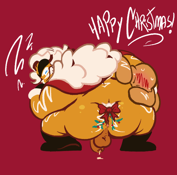 1boy ass_focus bara christmas cookie_run cookie_run_ovenbreak cum_from_penis eggnog_cookie male male_only