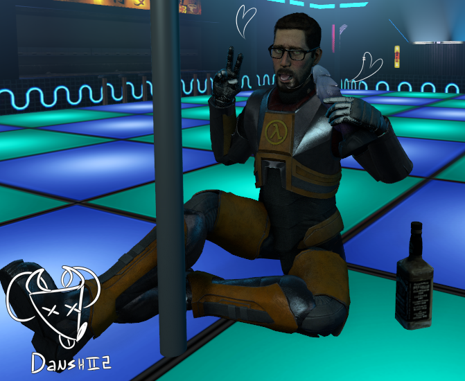 danshii2 gordon_freeman half-life half-life_2 stripper stripper_pole suggestive tagme