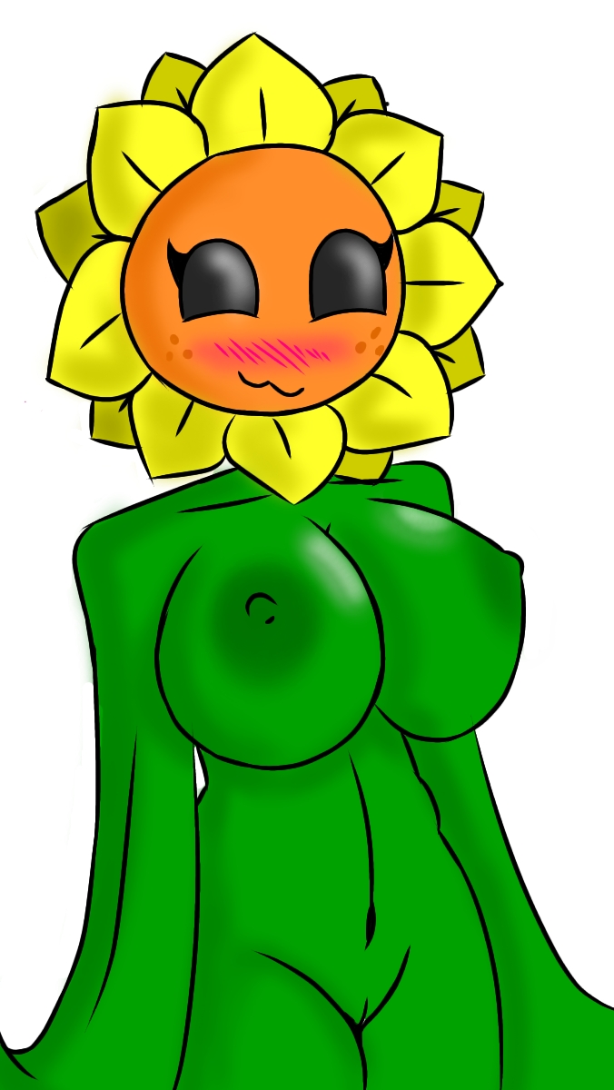 1girls, big breasts, breasts, cute, exposed, exposed breasts, female, female only, flower, green skin, hips, huge breasts, large breasts, nude, nude female, plant, plantie, plants vs zombies, shy, smiling at viewer, solo, solo female, sunflower, sunflower (pvz), thick, thick thighs, thighs, wide hips