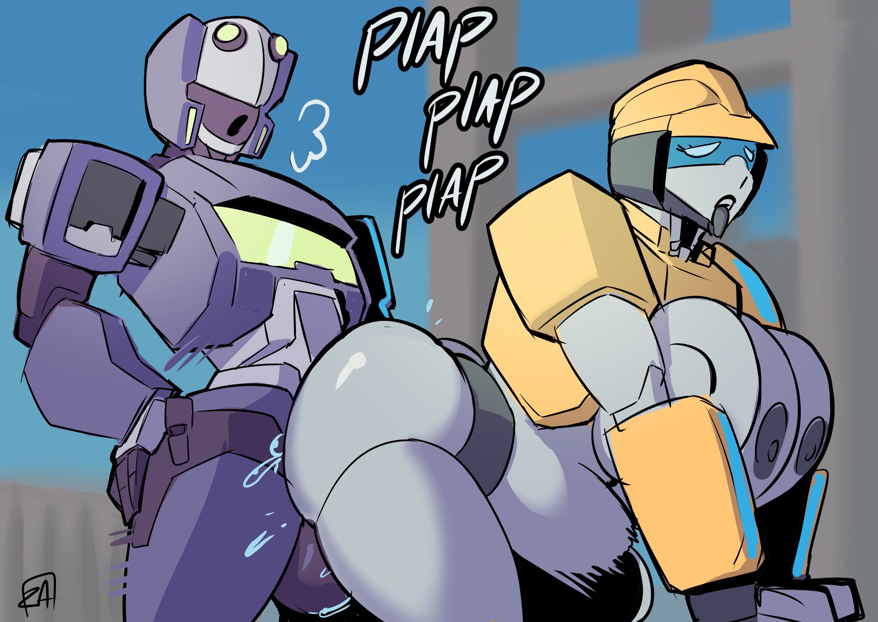 1boy, 1girls, ahe gao, ambiguous penetration, big breasts, breasts, fan character, female, fembot, grey nipples, grey skin, huge breasts, male, nipples, road roller (zestysauce), robot, robot girl, robot humanoid, straight, tongue, tongue out, transformers, zestysauce