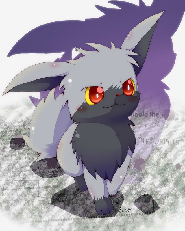 2011 4:5 ambiguous_gender blush feral fur grey_body grey_fur nintendo okunawa pokémon_(species) pokemon pokemon_(species) poochyena quadruped red_eyes shaded shadow simple_background sitting smile solo standing video_games white_background yellow_sclera