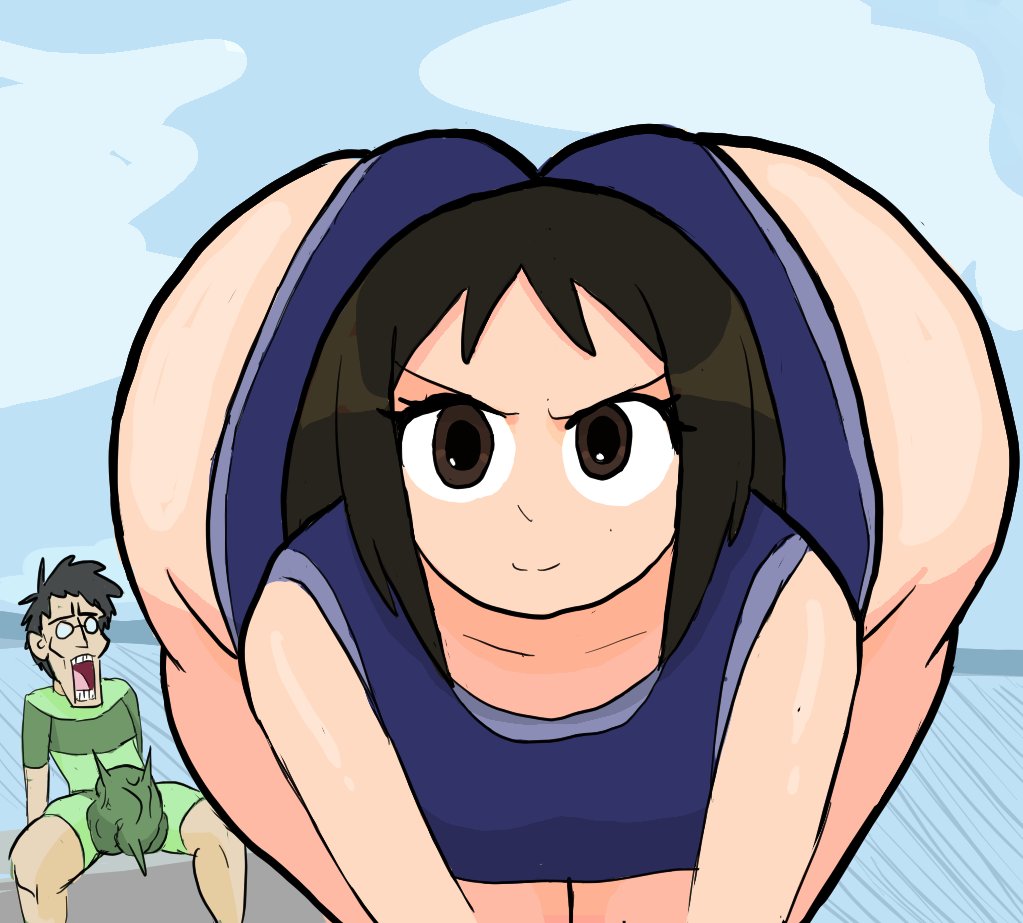 ass hanging out, azumanga daiou, front facing with ass, huge ass, kimura, osaka ayumu kasuga, please look forward to it, tagme, wardious