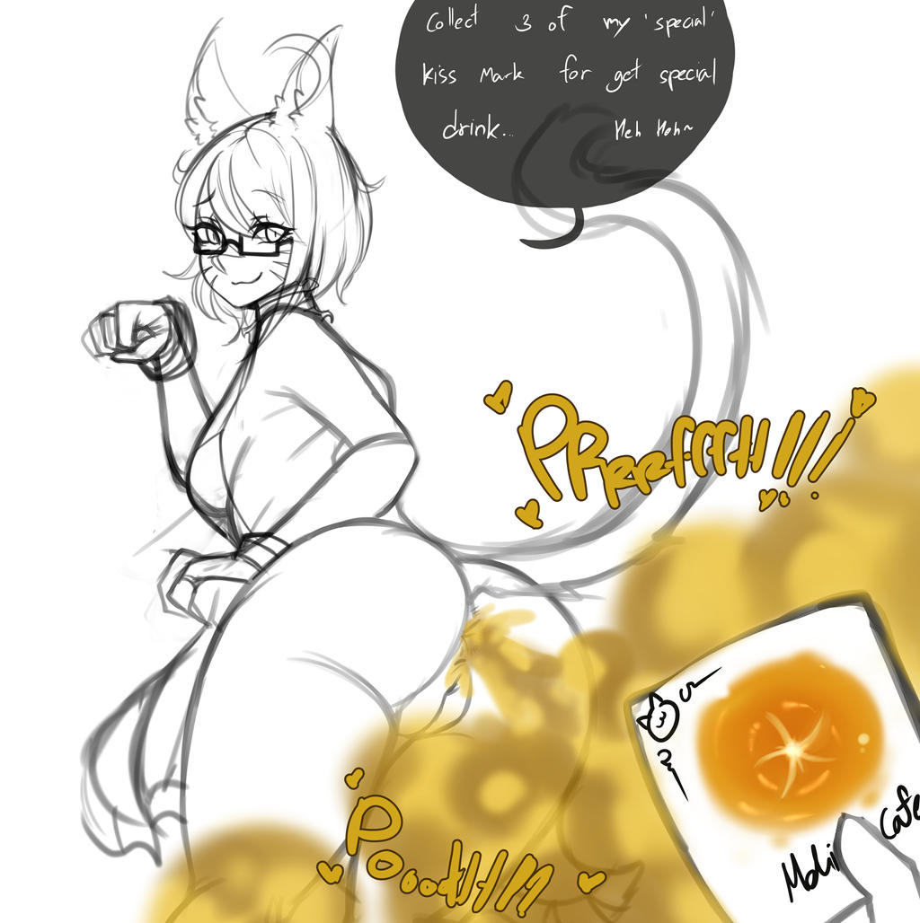 anal autograph, anus print, asshole, big ass, cat ears, cat girl, cat tail, catgirl, chro-sis, fart, fart cloud, fart fetish, fart permeated, farting, female, looking back, oc, original character, permeated smell, sketch, smell permeated, stench permeated